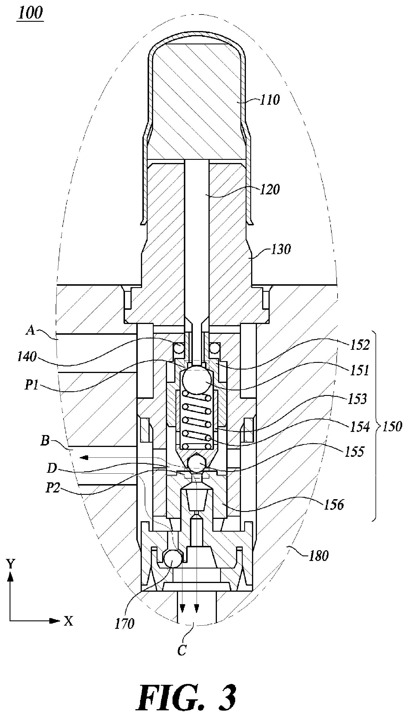 Patent US12583429 Figure 3 – 3-way solenoid valve, brake system for vehicle including the same, and controlling method for the same