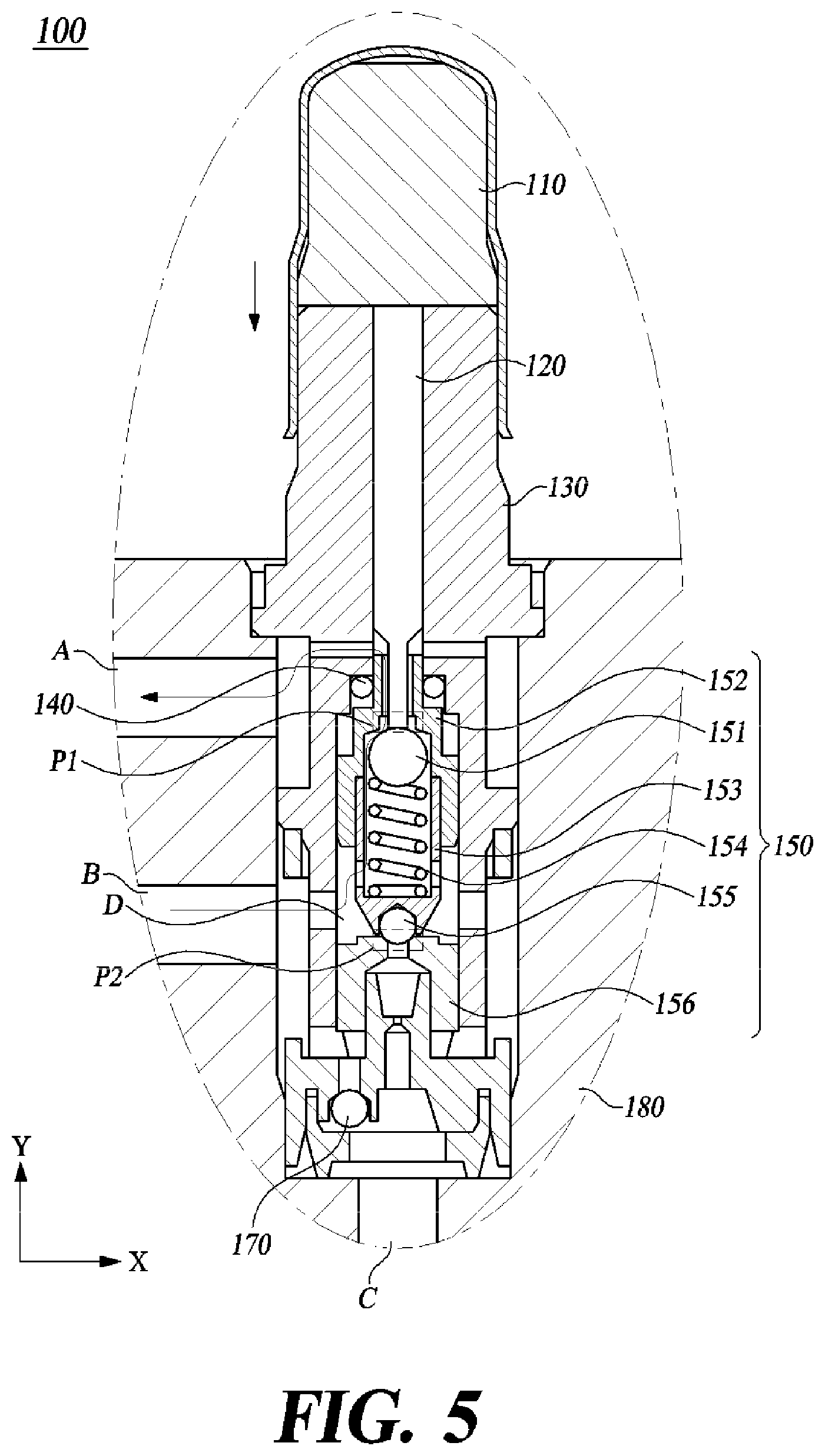 Patent US12583429 Figure 5 – 3-way solenoid valve, brake system for vehicle including the same, and controlling method for the same