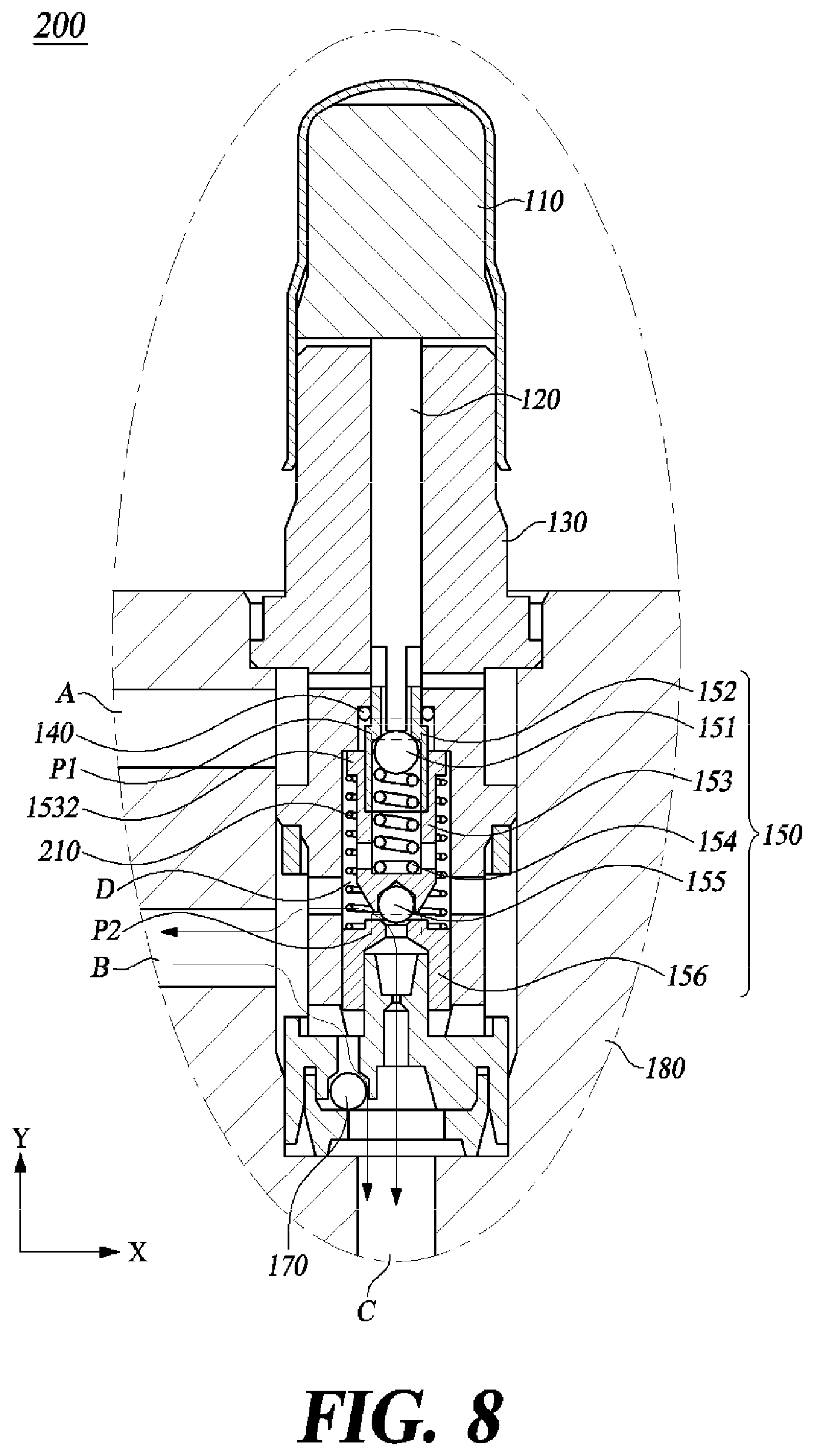 Patent US12583429 Figure 8 – 3-way solenoid valve, brake system for vehicle including the same, and controlling method for the same