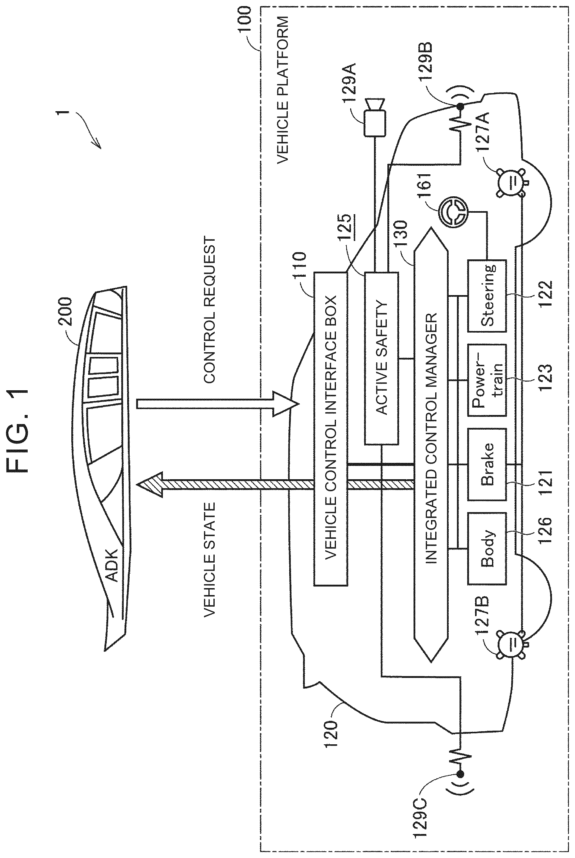 Patent US12583432 Figure 1 – Vehicle