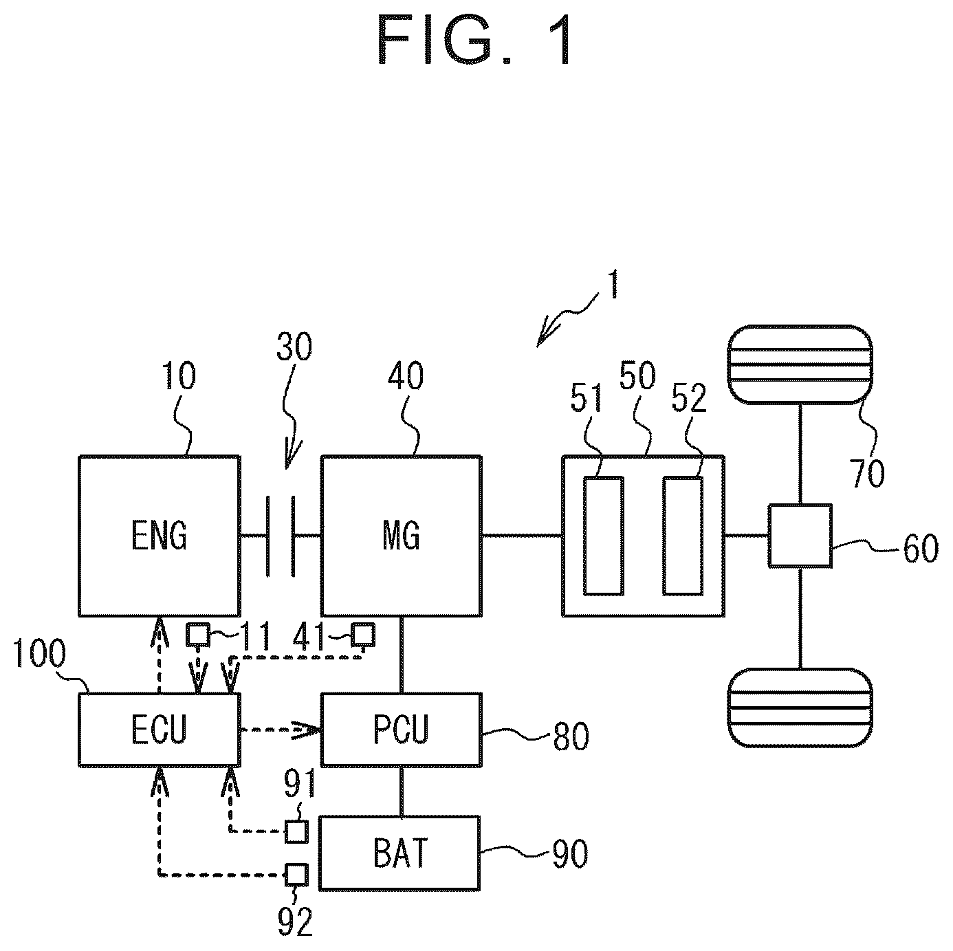 Patent US12583436 Figure 1 – Hybrid electric vehicle