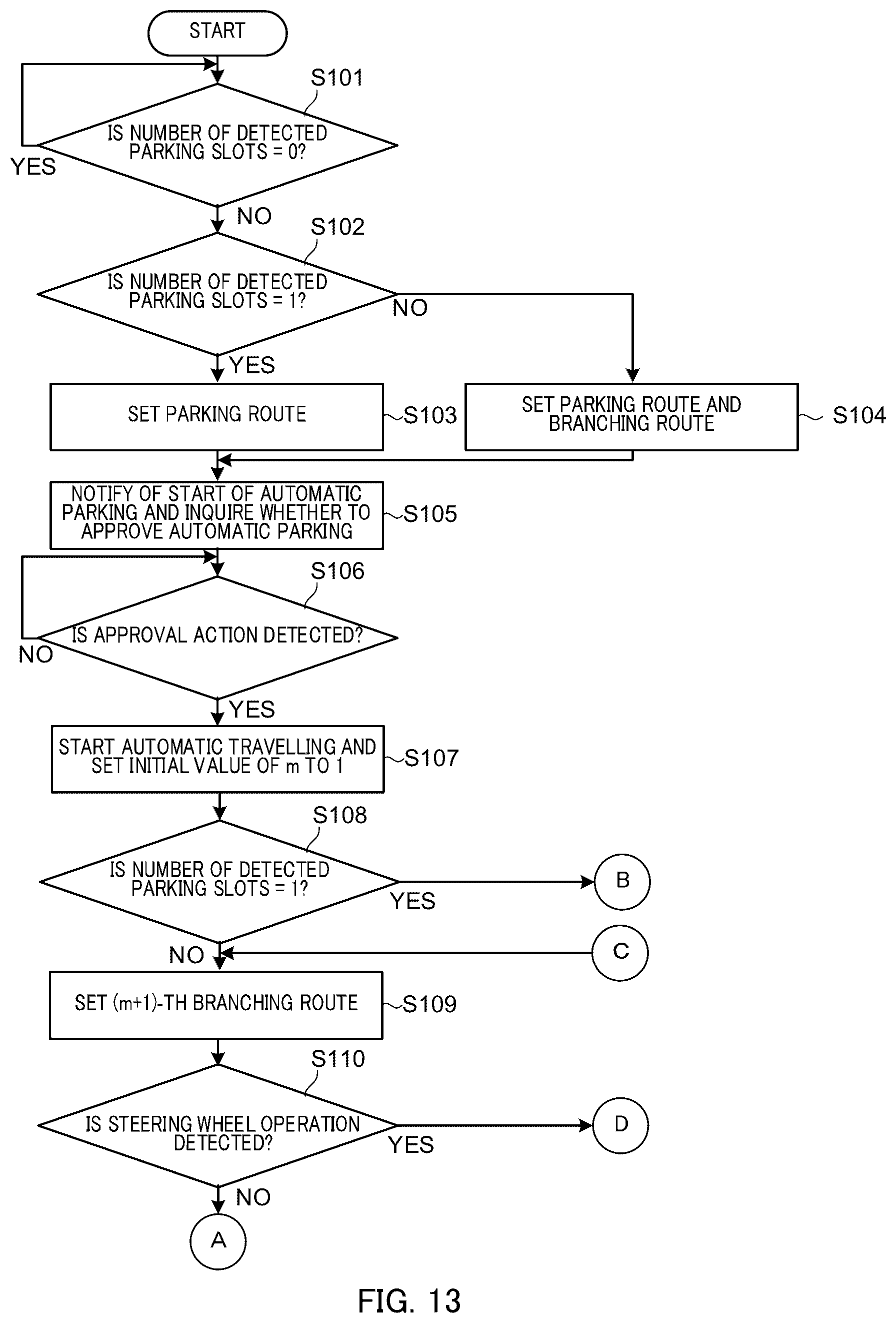 Patent US12583444 Figure 7 – Parking support method, parking support apparatus, and computer-readable recording medium