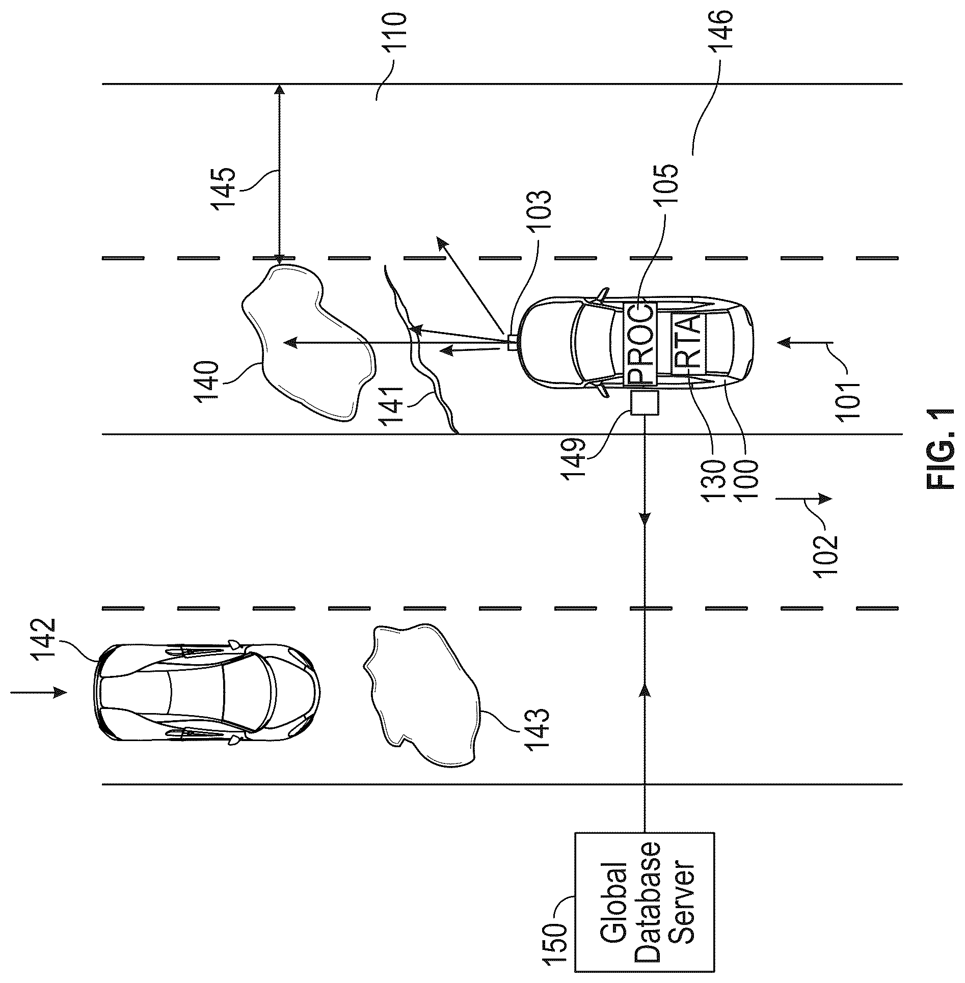 Patent US12583447 — Roadway hazard detection and avoidance — Figure 1