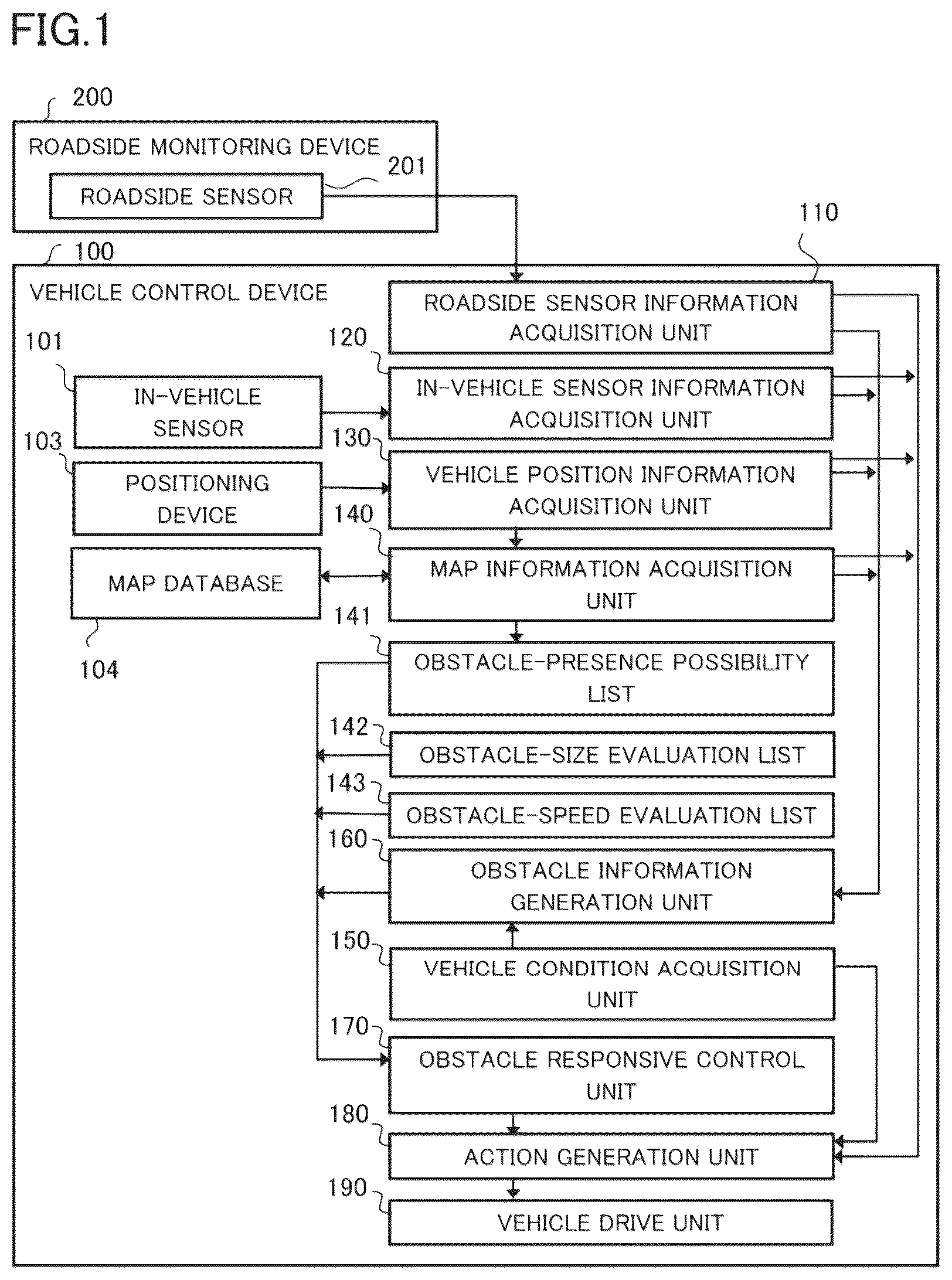 Patent US12583450 — Vehicle control device — Figure 1