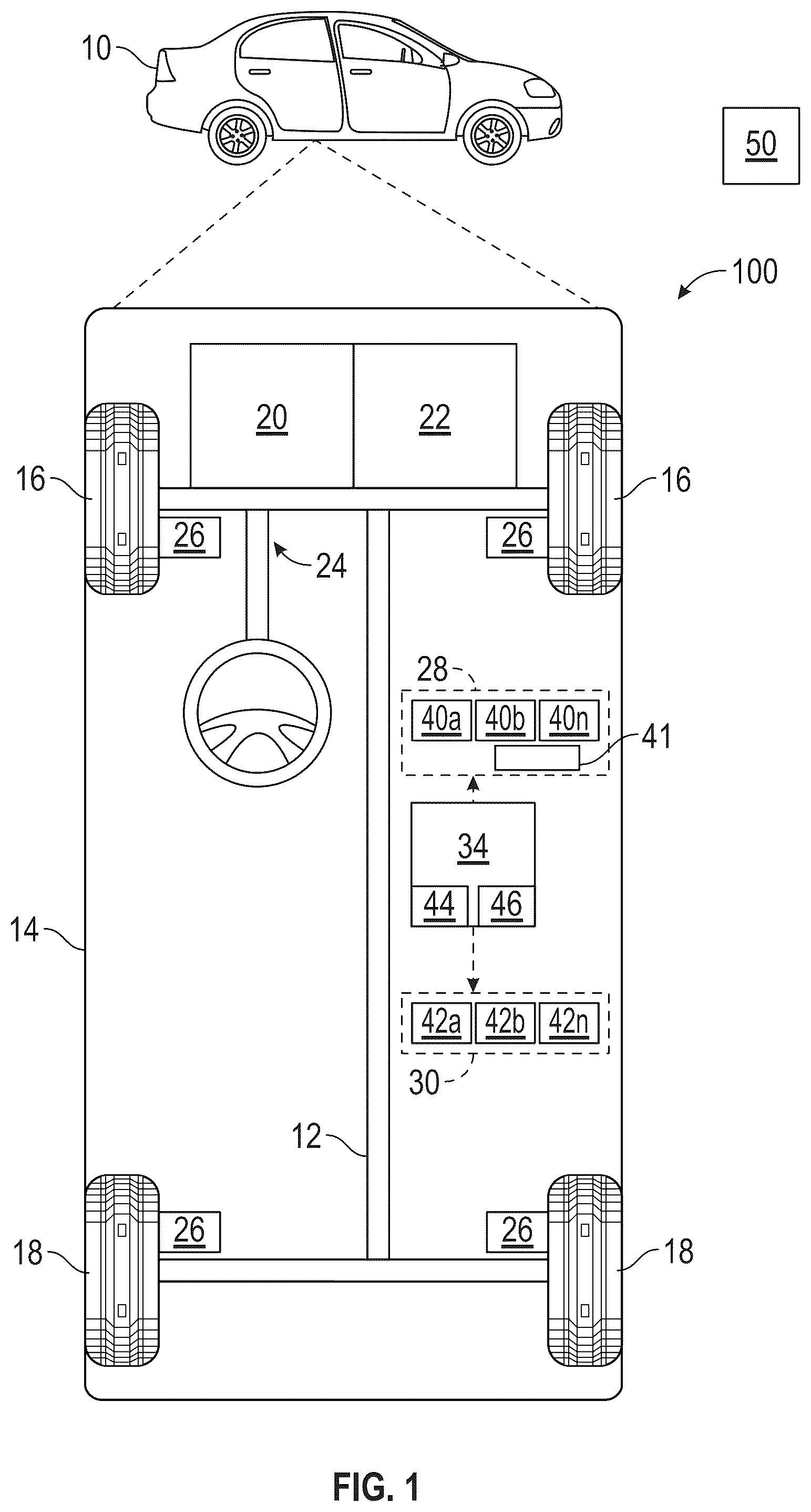 Patent US12583459 — Method to automatically rock free a stuck vehicle — Figure 1