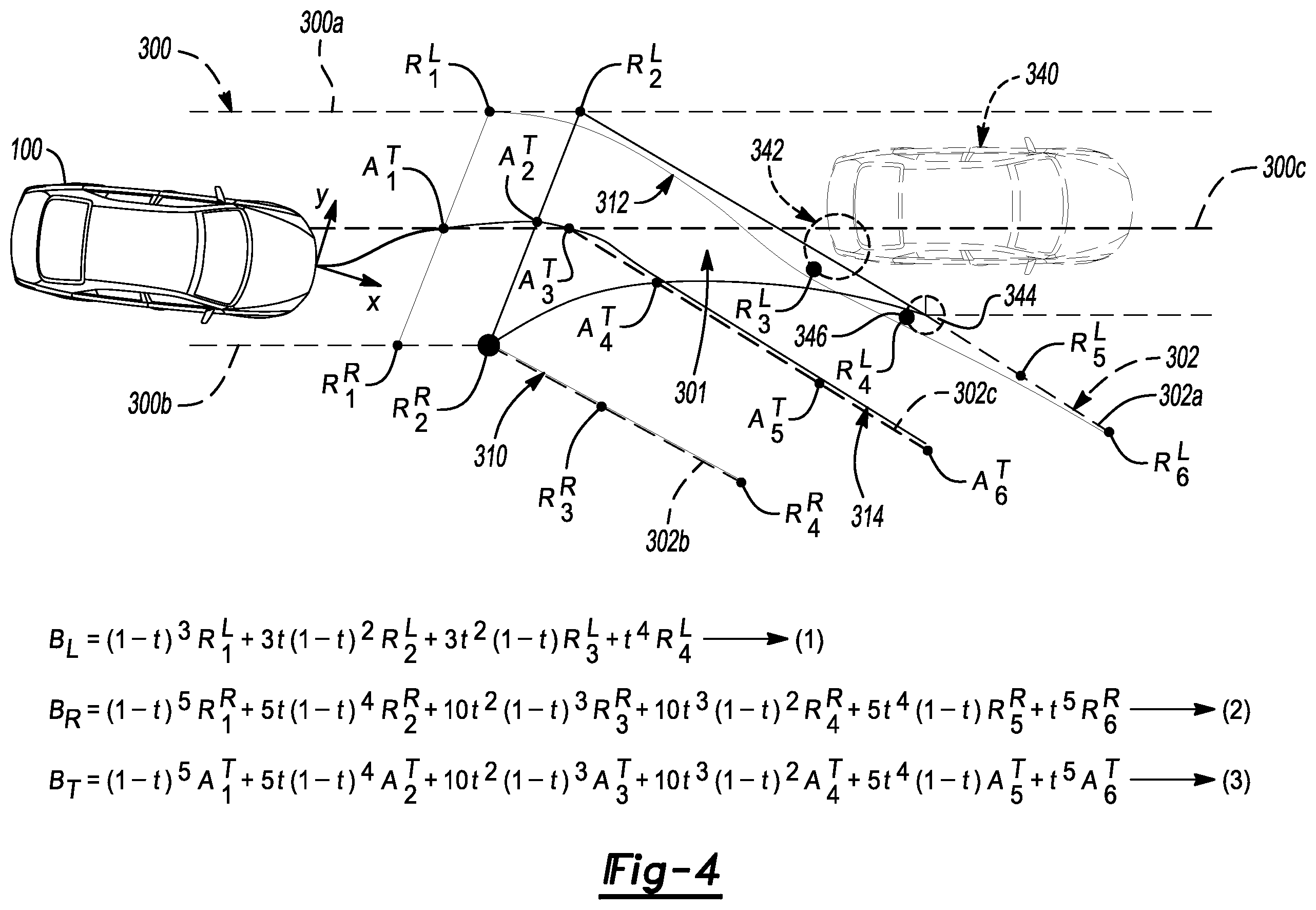 Patent US12583479 Figure 4 – Vehicle trajectory control for precise route following