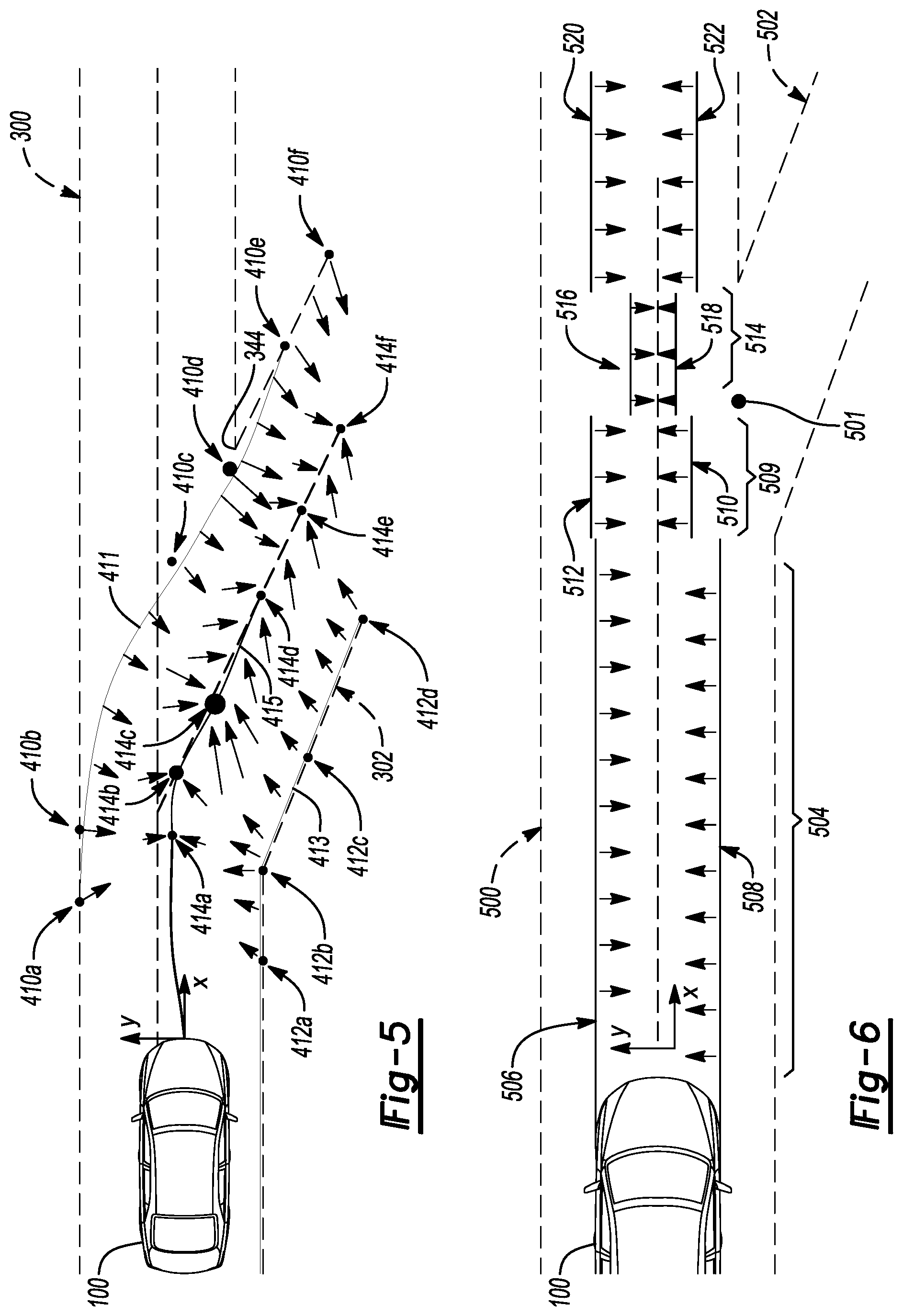 Patent US12583479 Figure 5 – Vehicle trajectory control for precise route following