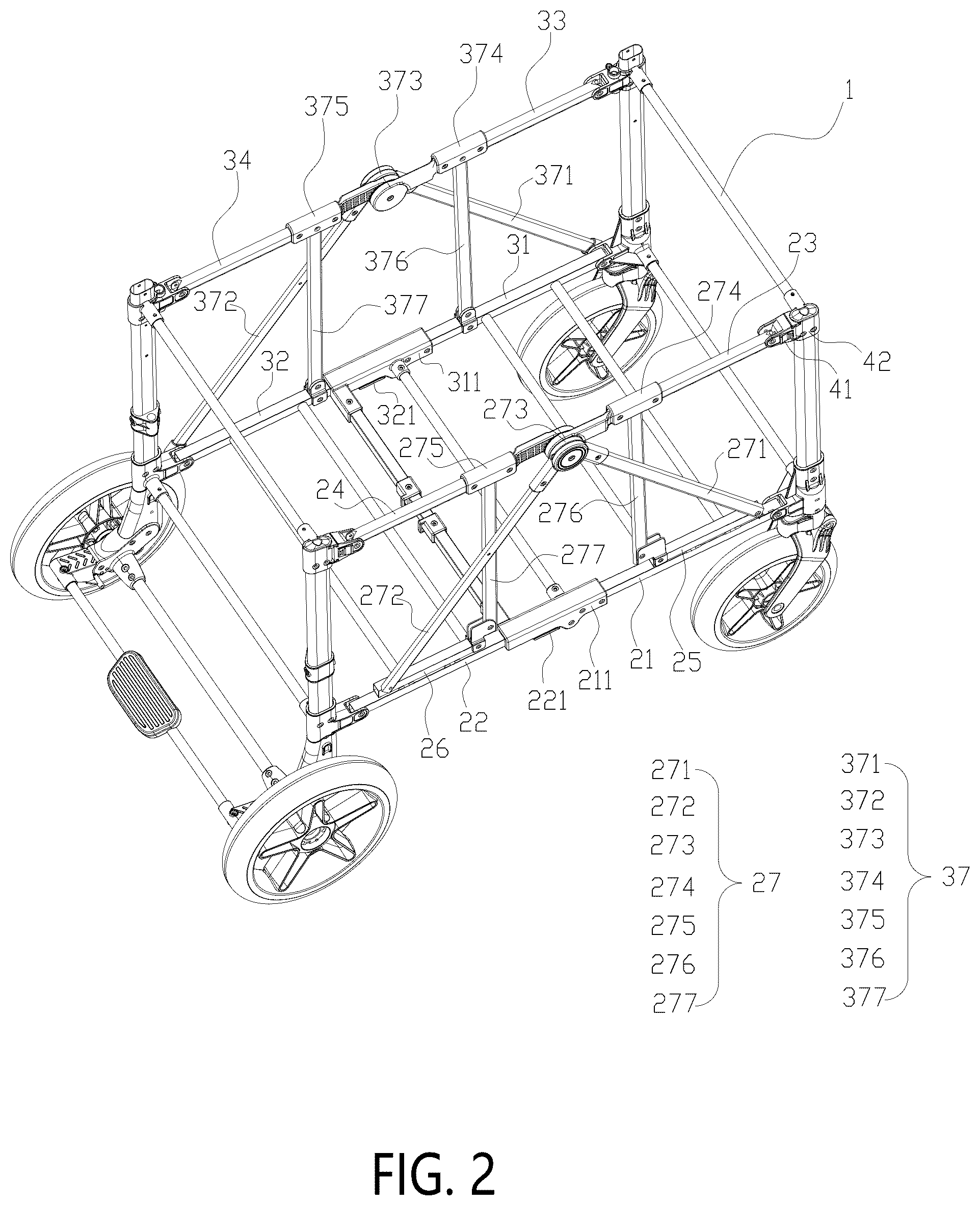 Patent US12583496 Figure 2 – Cart capable of being laterally opened