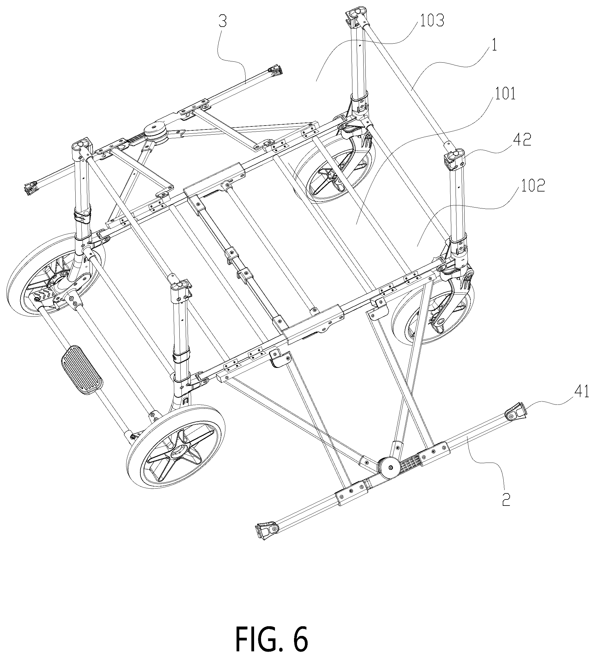 Patent US12583496 Figure 6 – Cart capable of being laterally opened