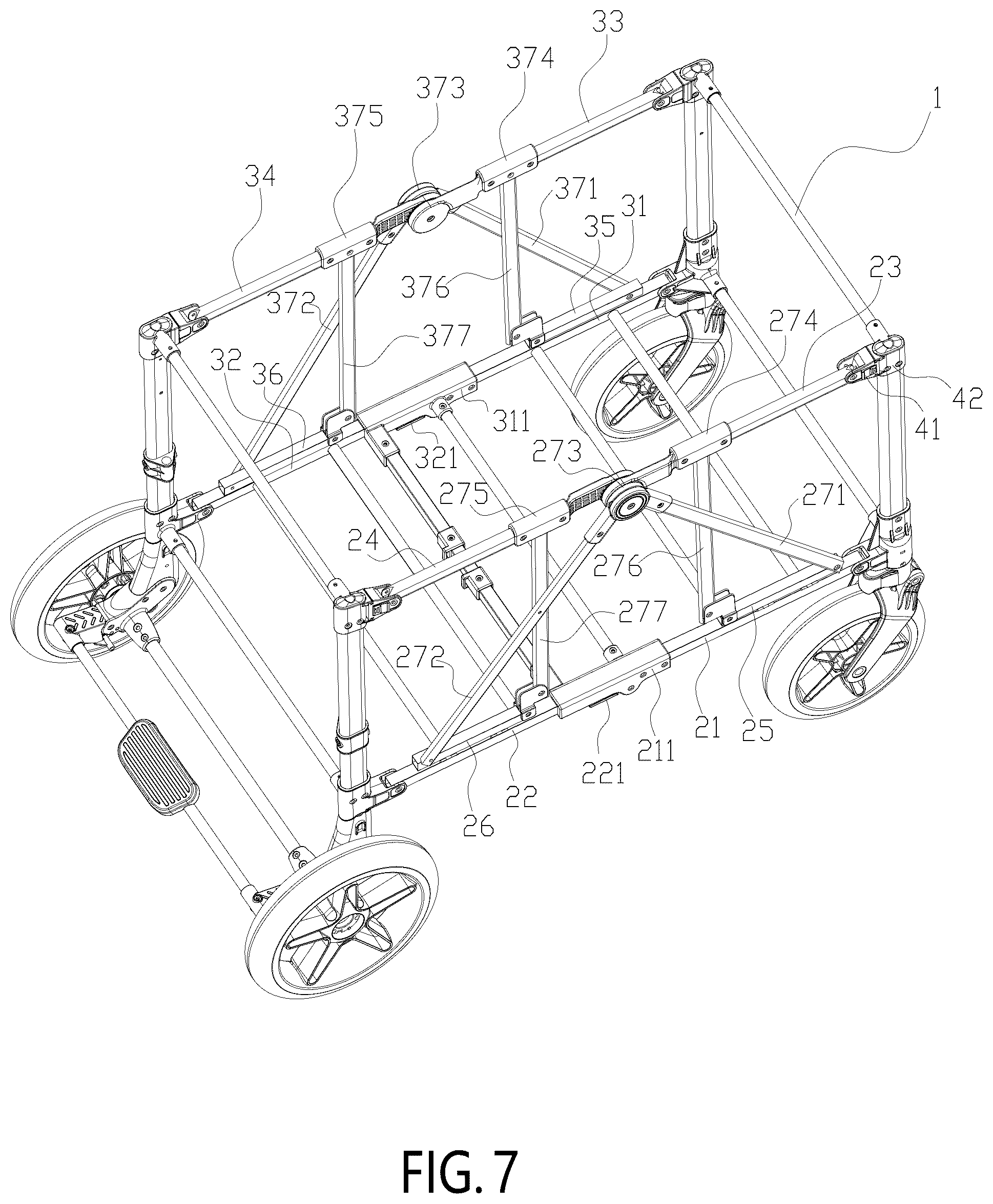 Patent US12583496 Figure 7 – Cart capable of being laterally opened