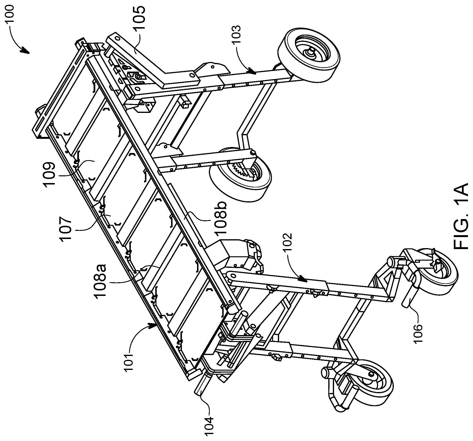 Patent US12583497 Figure 1 – Single-operator multi-function foldable transporter