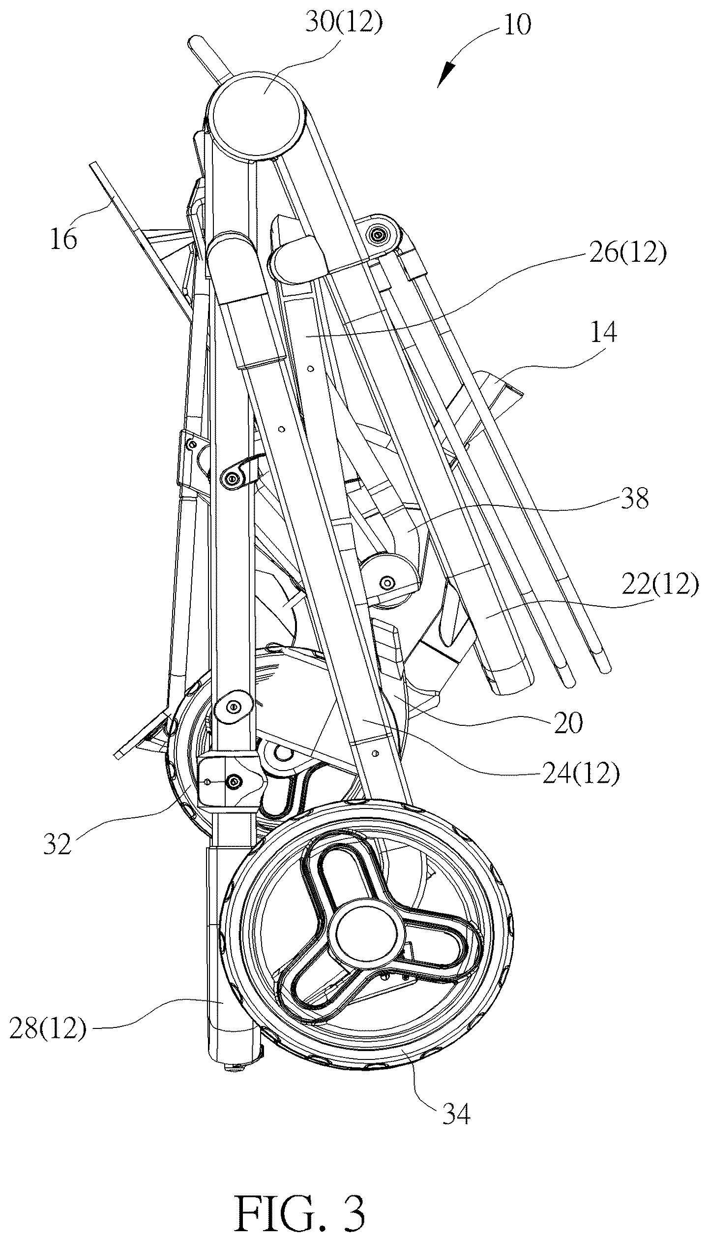 Patent US12583499 Figure 3 – Multi child stroller
