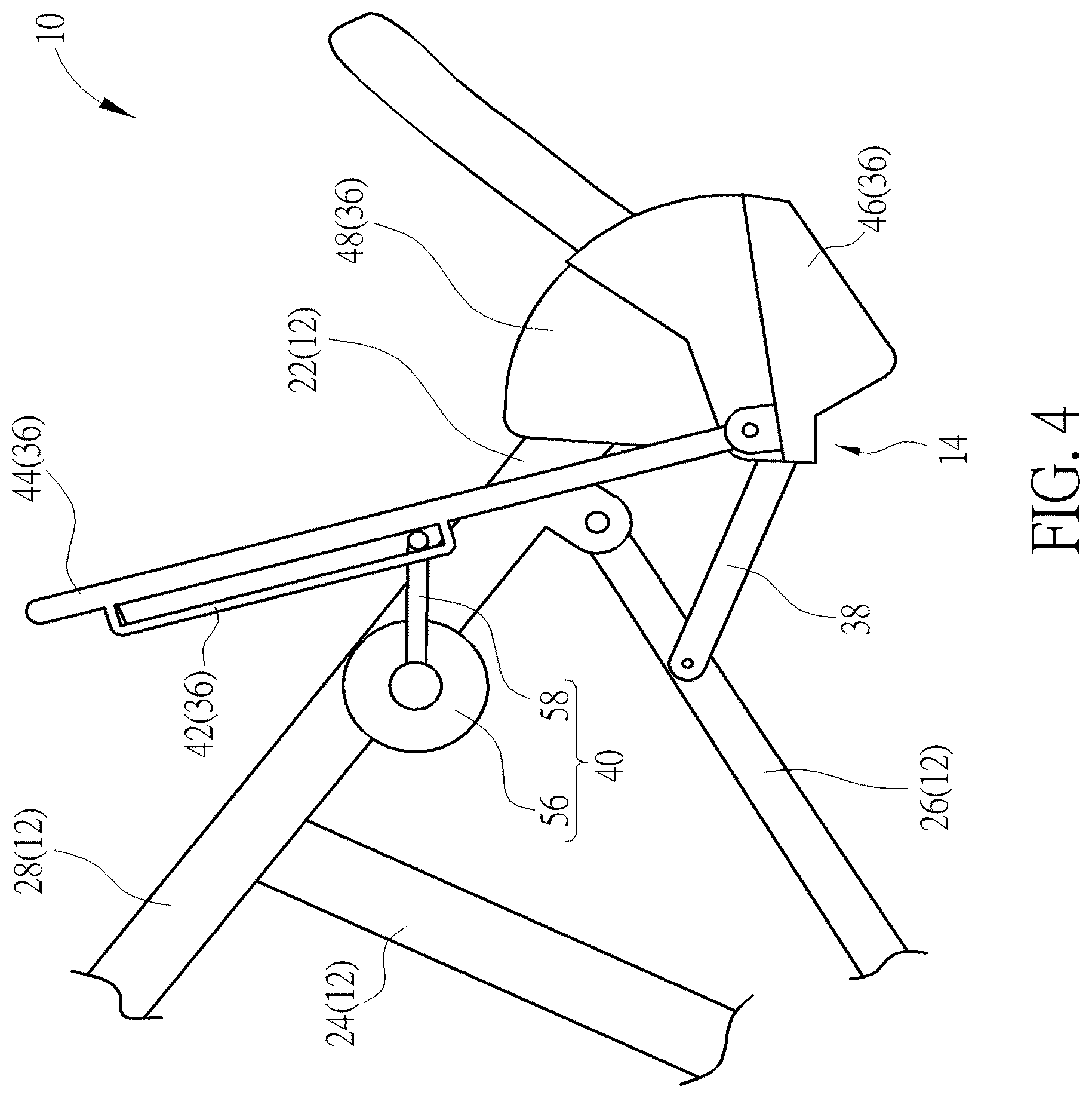 Patent US12583499 Figure 4 – Multi child stroller