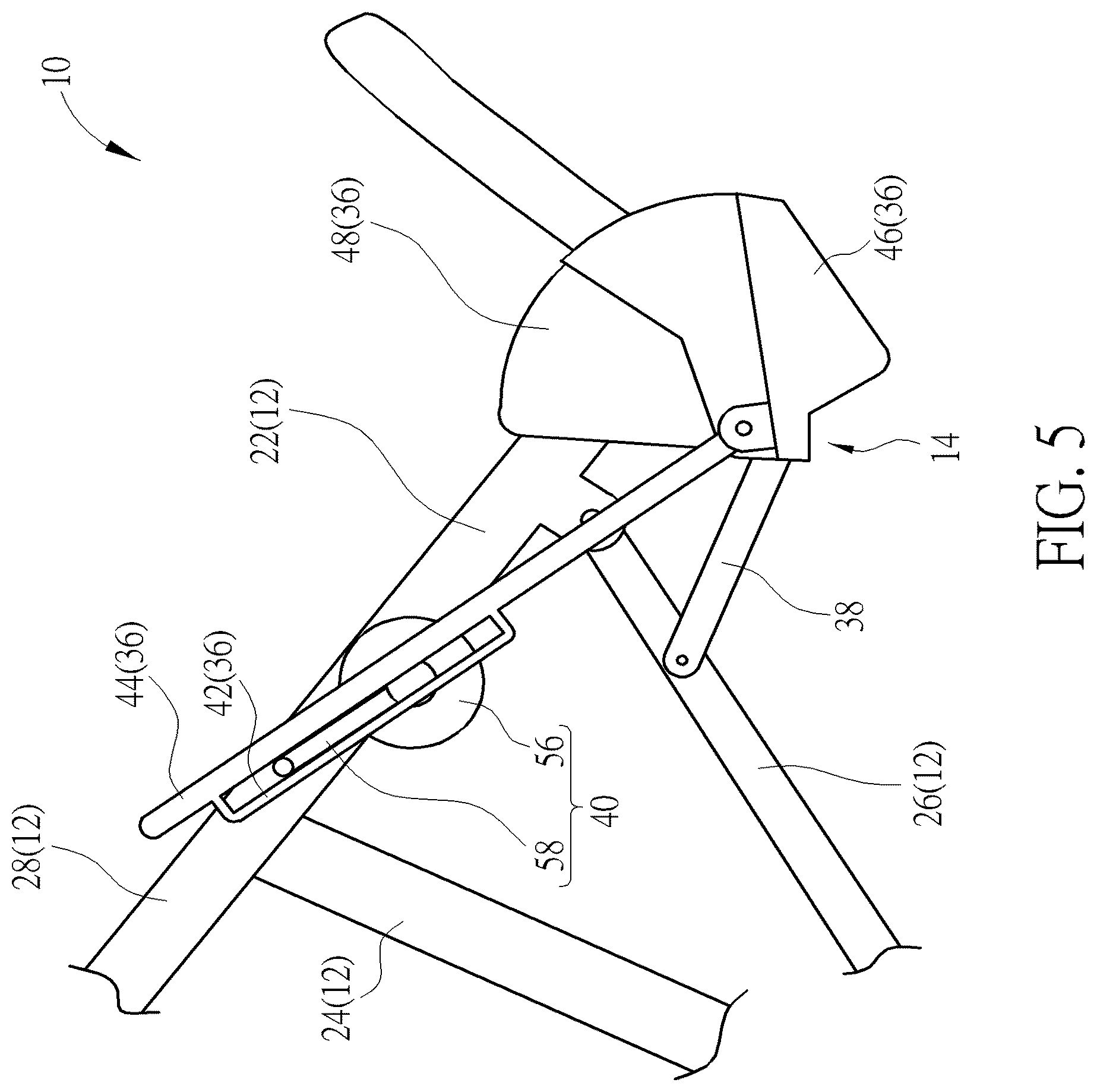 Patent US12583499 Figure 5 – Multi child stroller