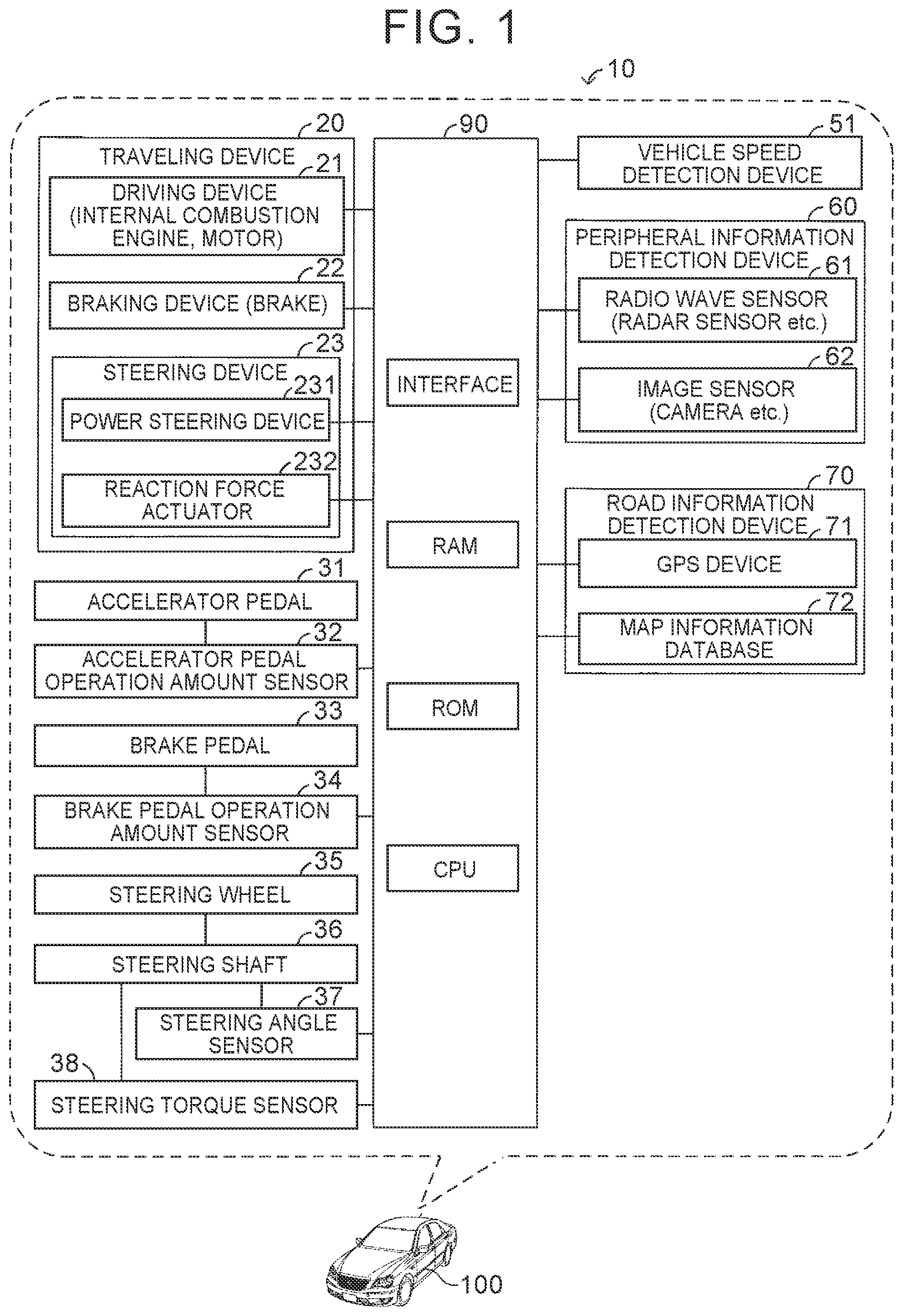 Patent US12583517 Figure 1 – Vehicle steering control device