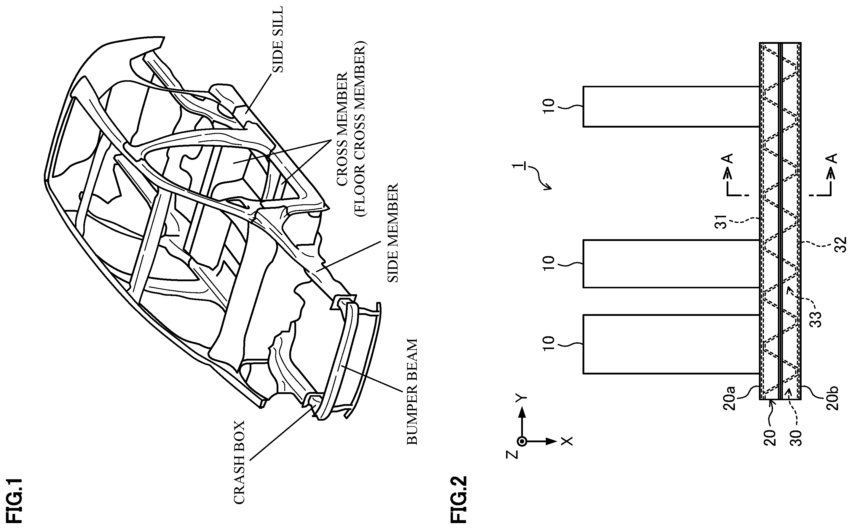 Patent US12583521 Figure 1 – Automobile underbody structure