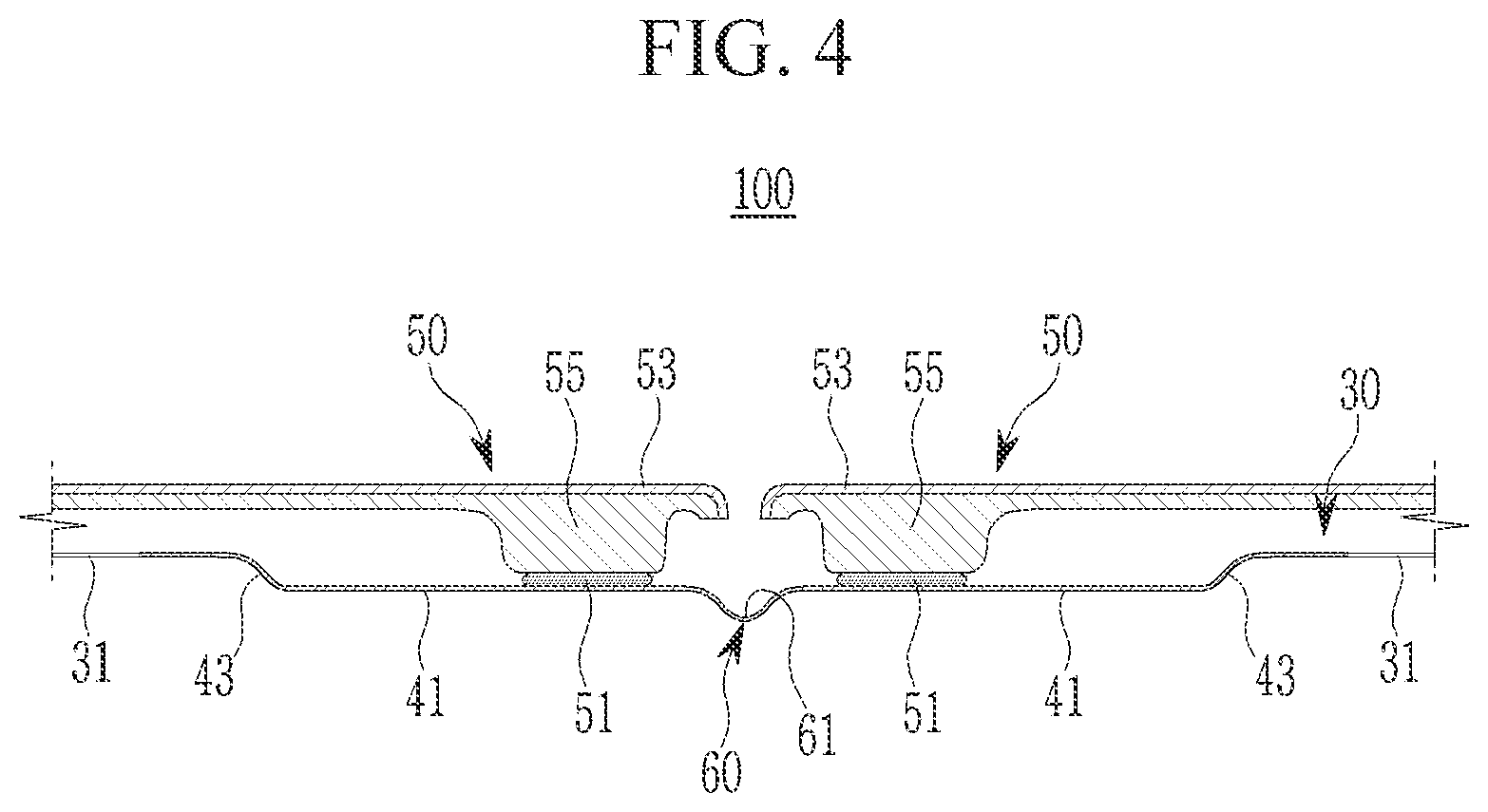 Patent US12583525 Figure 4 – Side structure of vehicle body