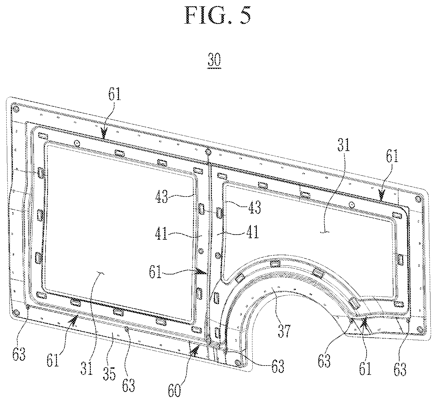 Patent US12583525 Figure 5 – Side structure of vehicle body