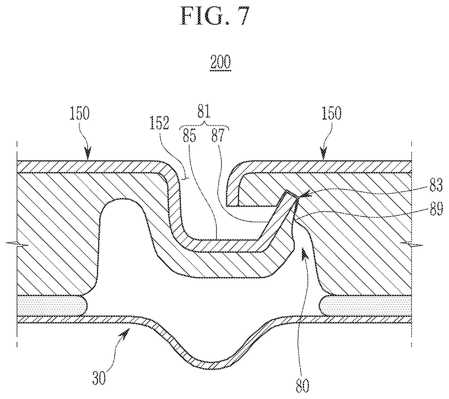 Patent US12583525 Figure 7 – Side structure of vehicle body