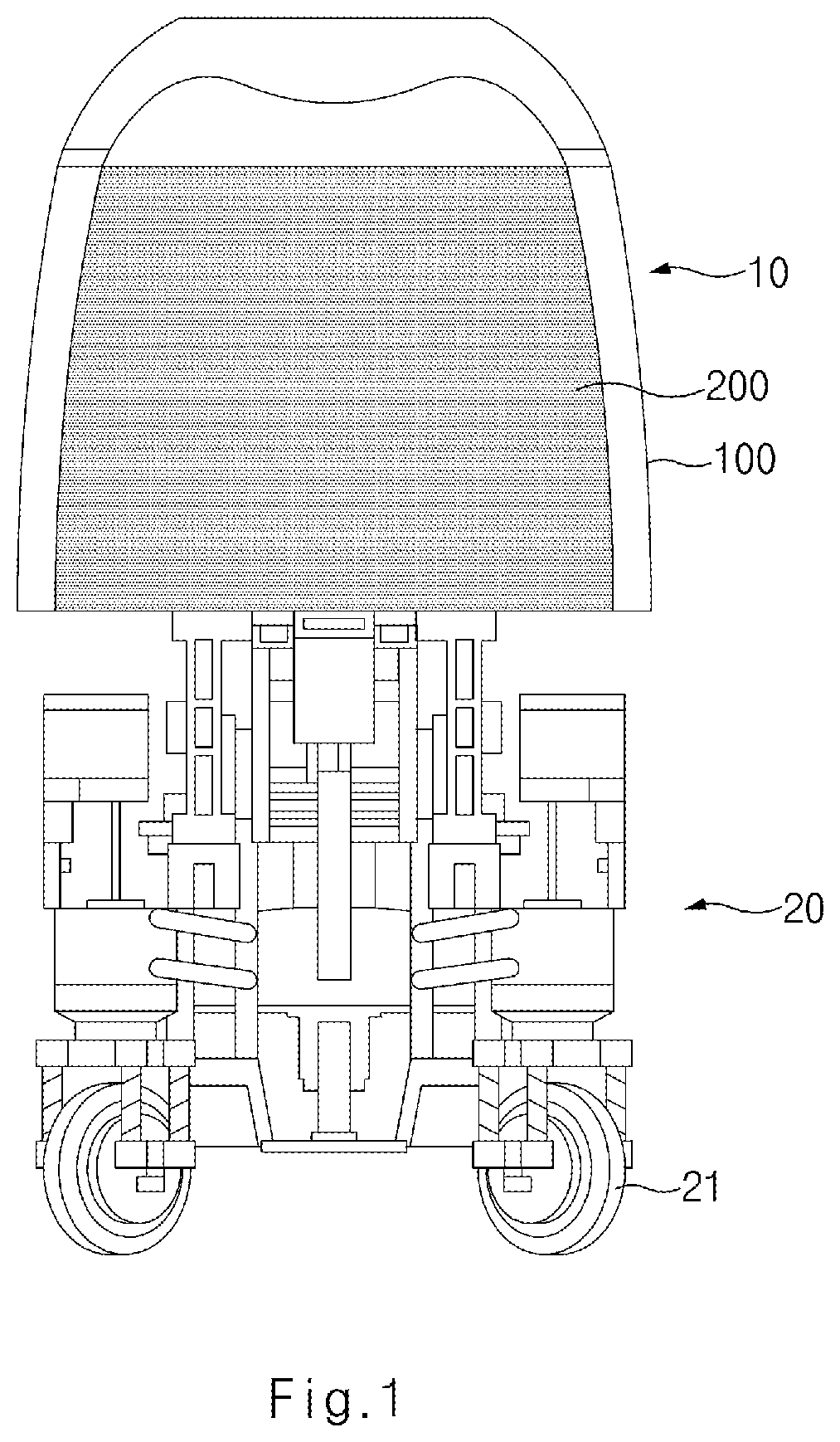 Patent US12583528 Figure 1 – Moving object cabin and moving object including the same