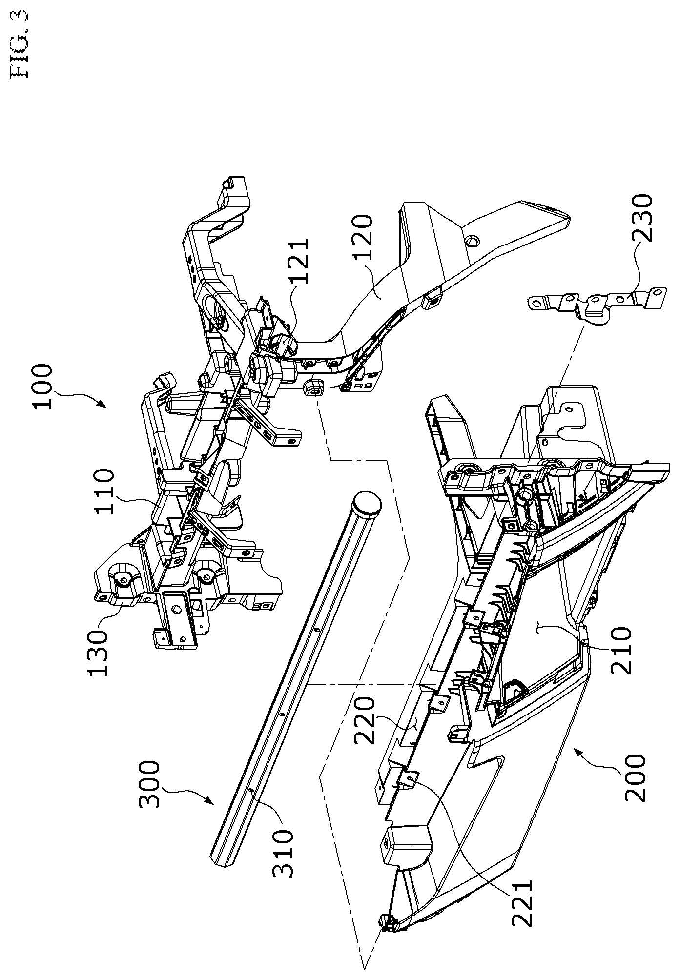 Patent US12583529 Figure 3 – Cowl cross structure