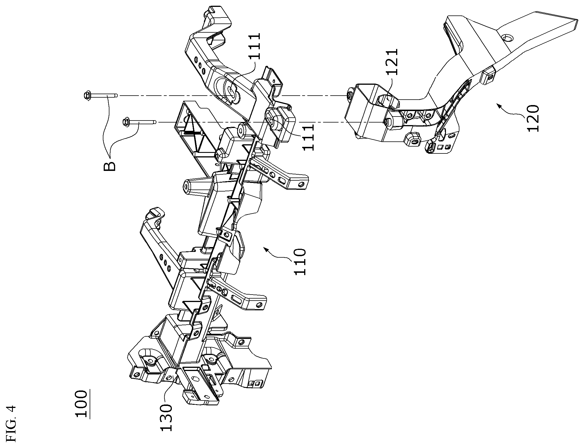 Patent US12583529 Figure 4 – Cowl cross structure