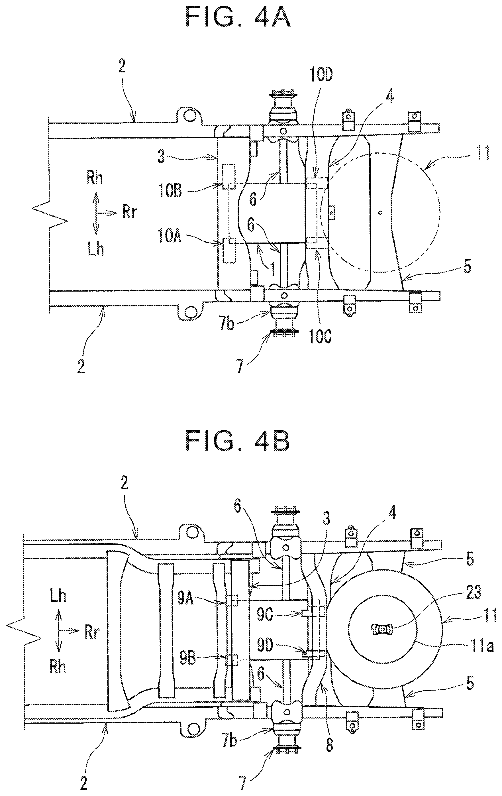 Patent US12583535 Figure 4 – Vehicle rear structure