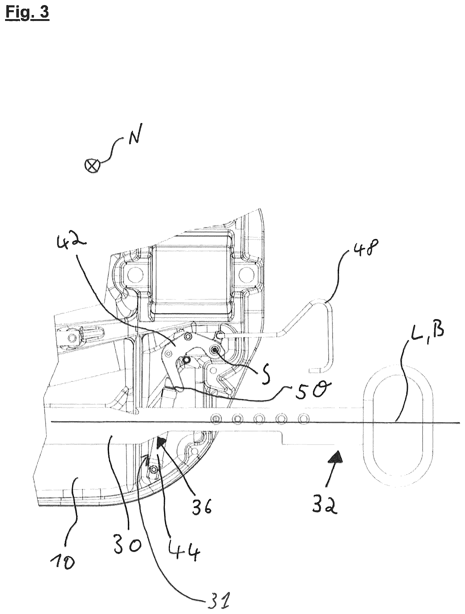 Patent US12583536 Figure 2 – Fifth-wheel coupling having securing apparatus