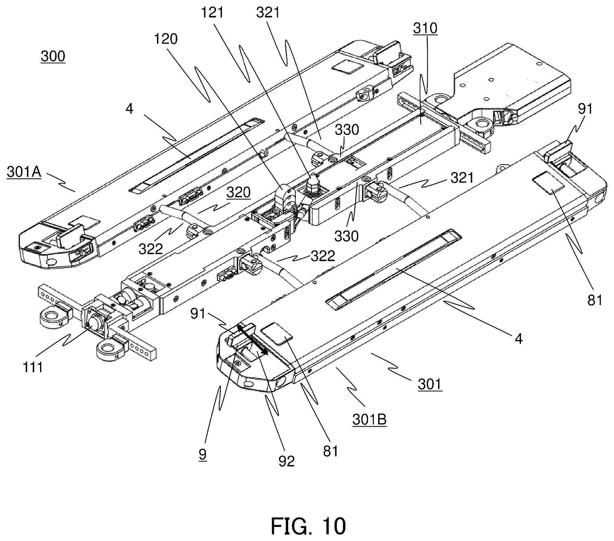 Patent US12583537 Figure 9 – Magnetically-attracting crawler moving device, multi-connected magnetically-attracting crawler moving device, and generator inspection robot