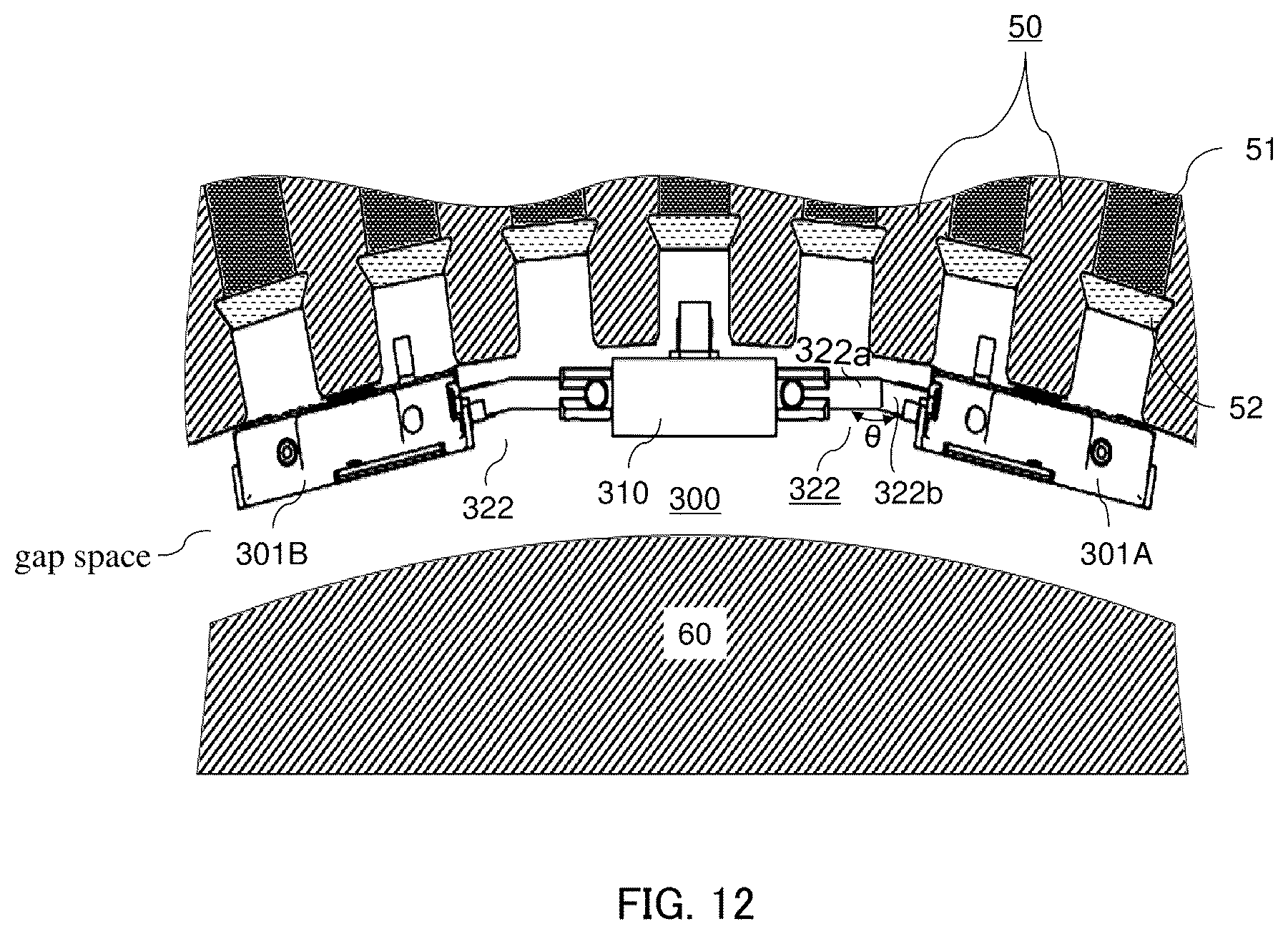 Patent US12583537 Figure 11 – Magnetically-attracting crawler moving device, multi-connected magnetically-attracting crawler moving device, and generator inspection robot