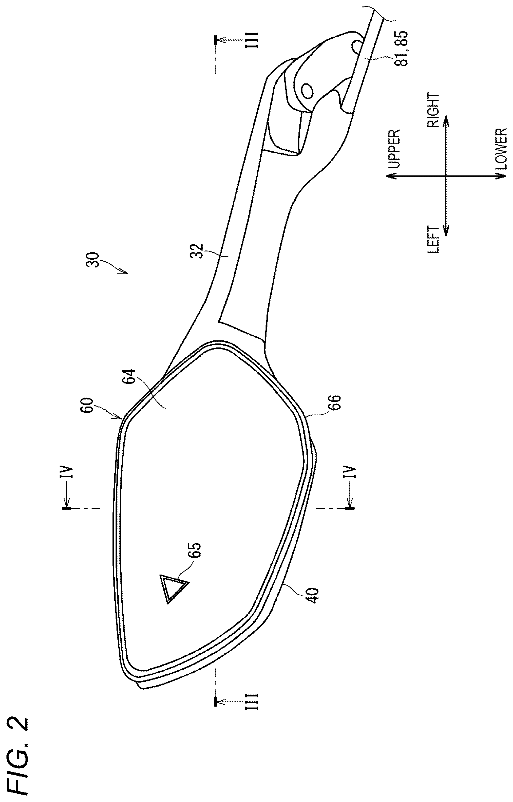 Patent US12583544 Figure 2 – Mirror device and straddle-type vehicle
