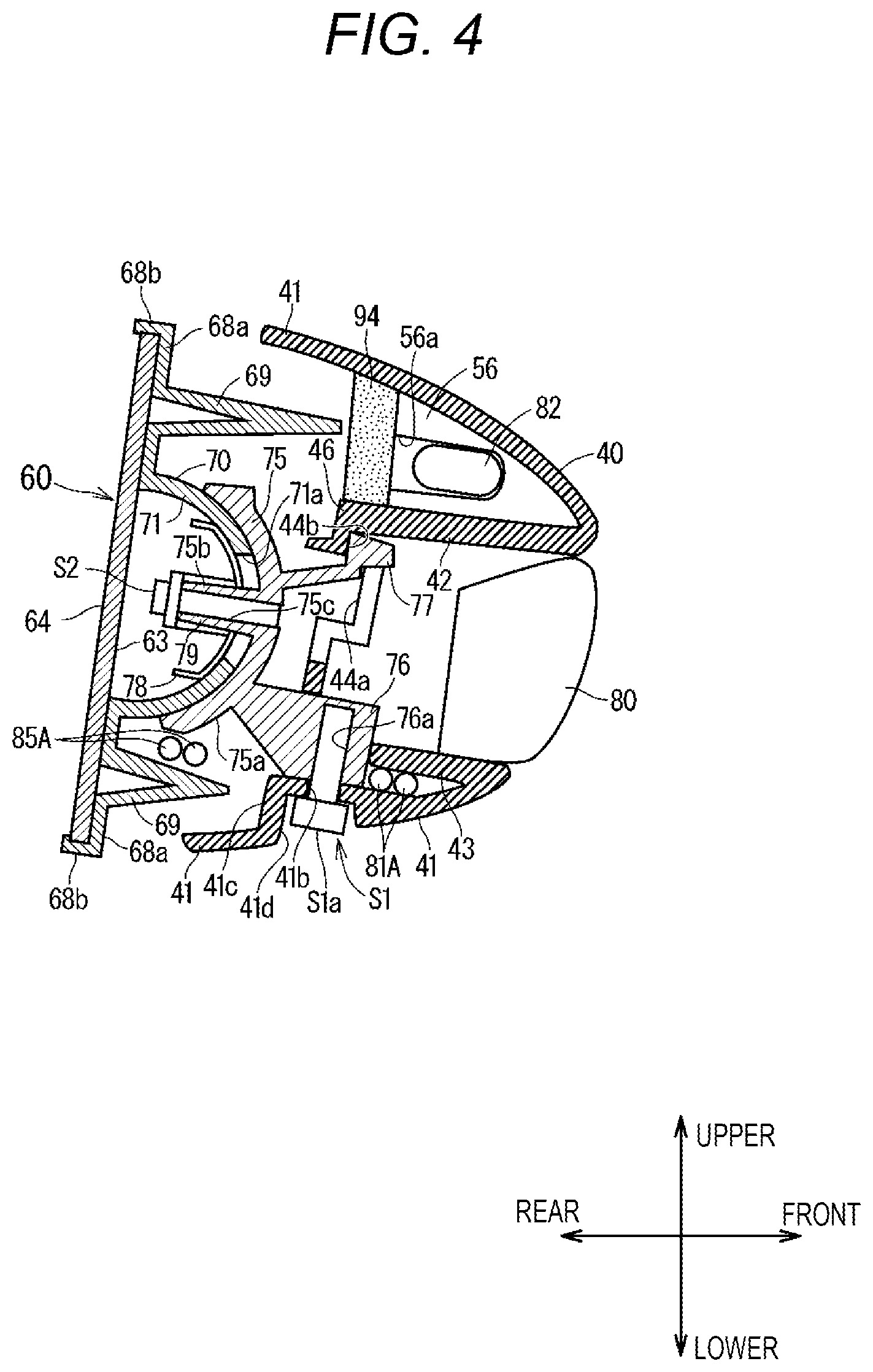 Patent US12583544 Figure 4 – Mirror device and straddle-type vehicle