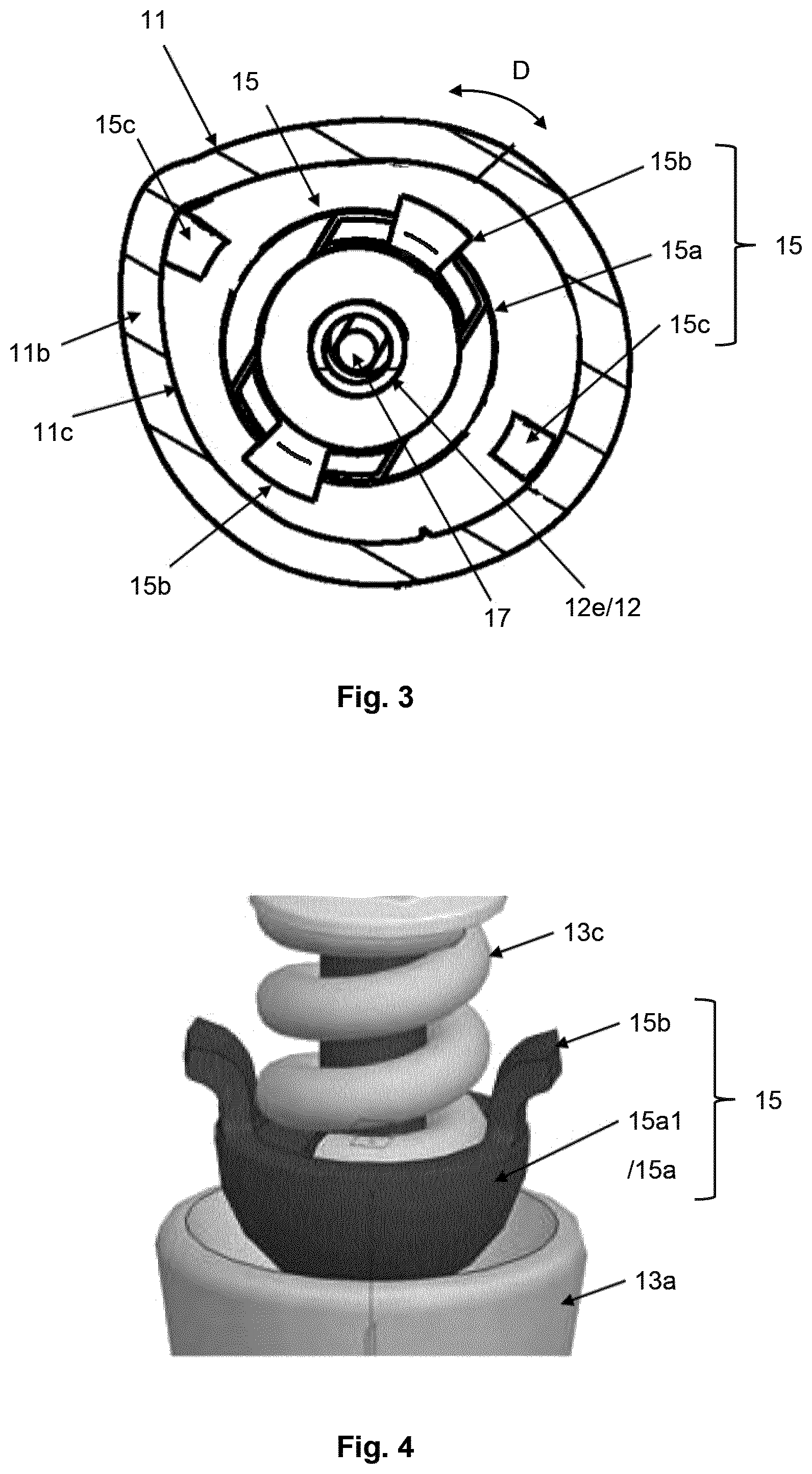 Patent US12583545 Figure 3 – Rear mirror assembly with anti-rotation protection