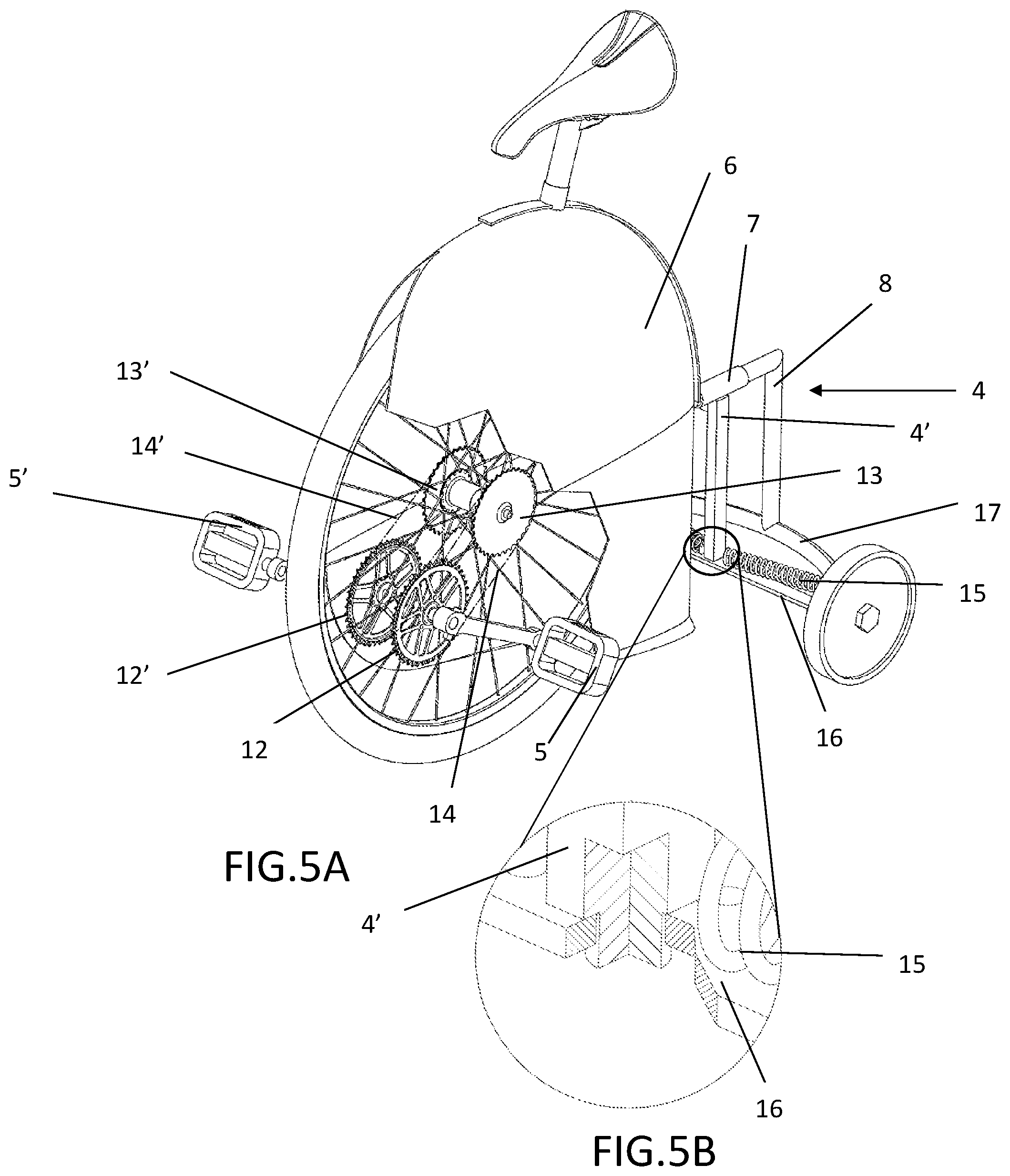 Patent US12583550 Figure 3 – Trycicle pedal vehicle