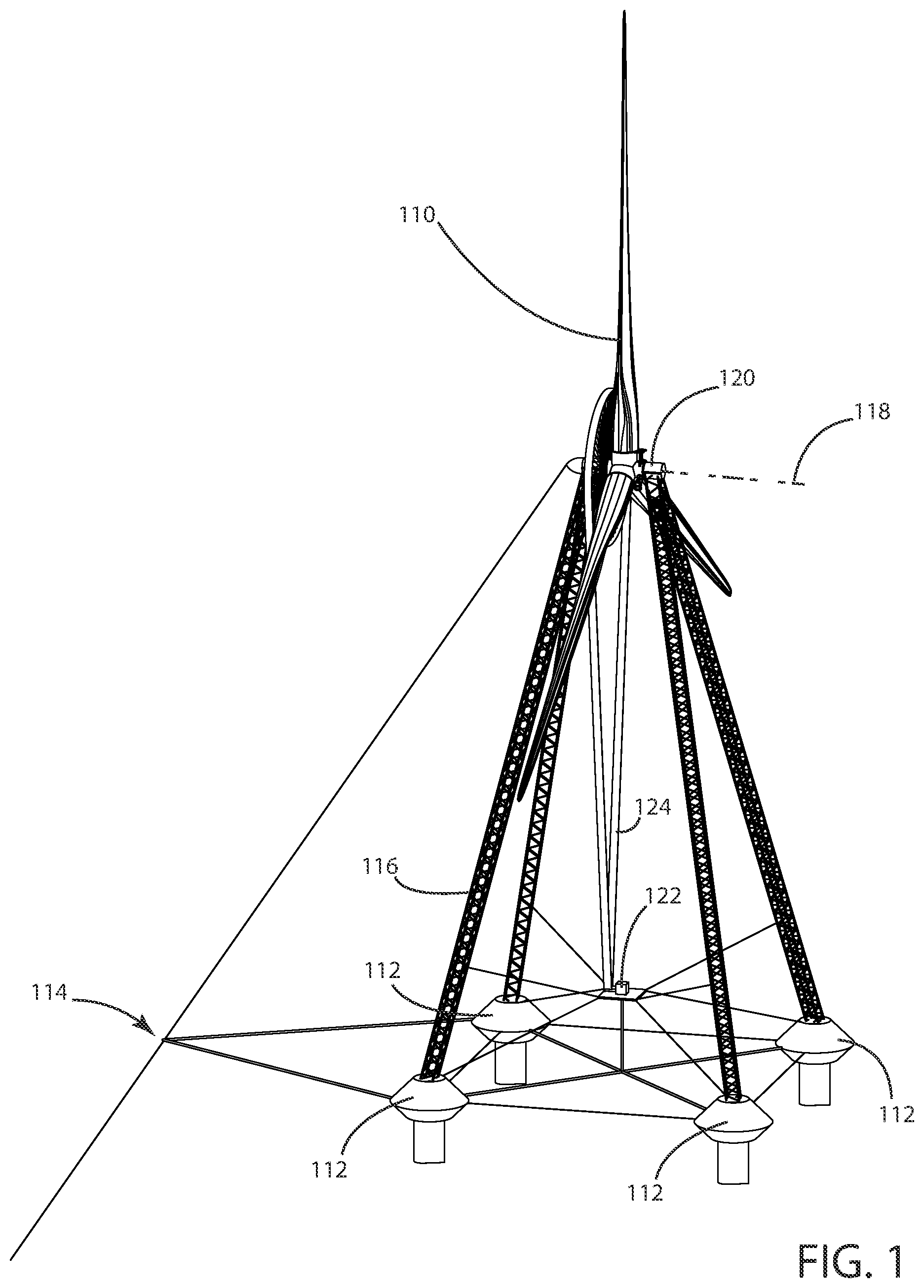 Patent US12583558 Figure 1 – Method and apparatus for maintaining energy production in an offshore wind farm