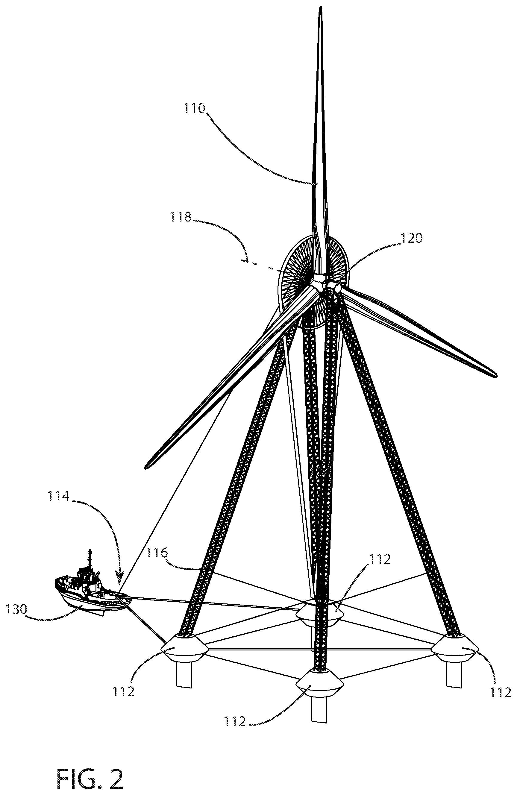 Patent US12583558 Figure 2 – Method and apparatus for maintaining energy production in an offshore wind farm