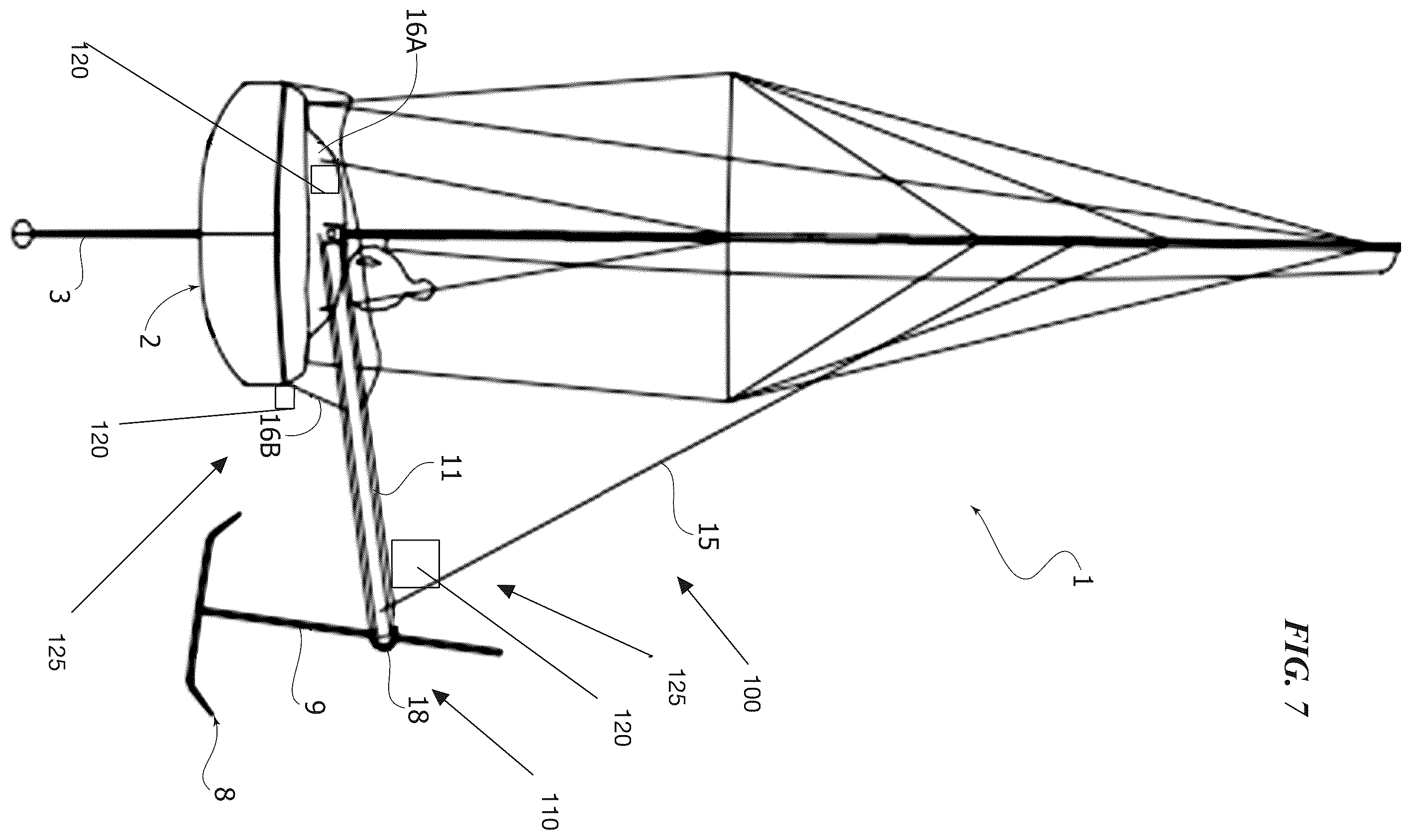 Patent US12583561 Figure 6 – Sailing boat with an auxiliary hydrodynamic surface