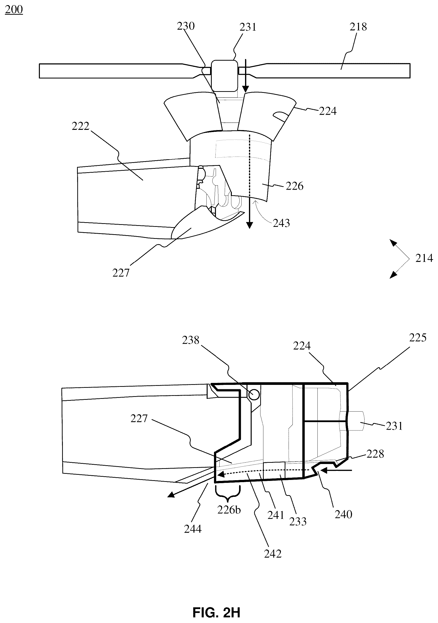 Patent US12583580 Figure 10 – Aircraft tilt apparatus including variable cooling air inlet