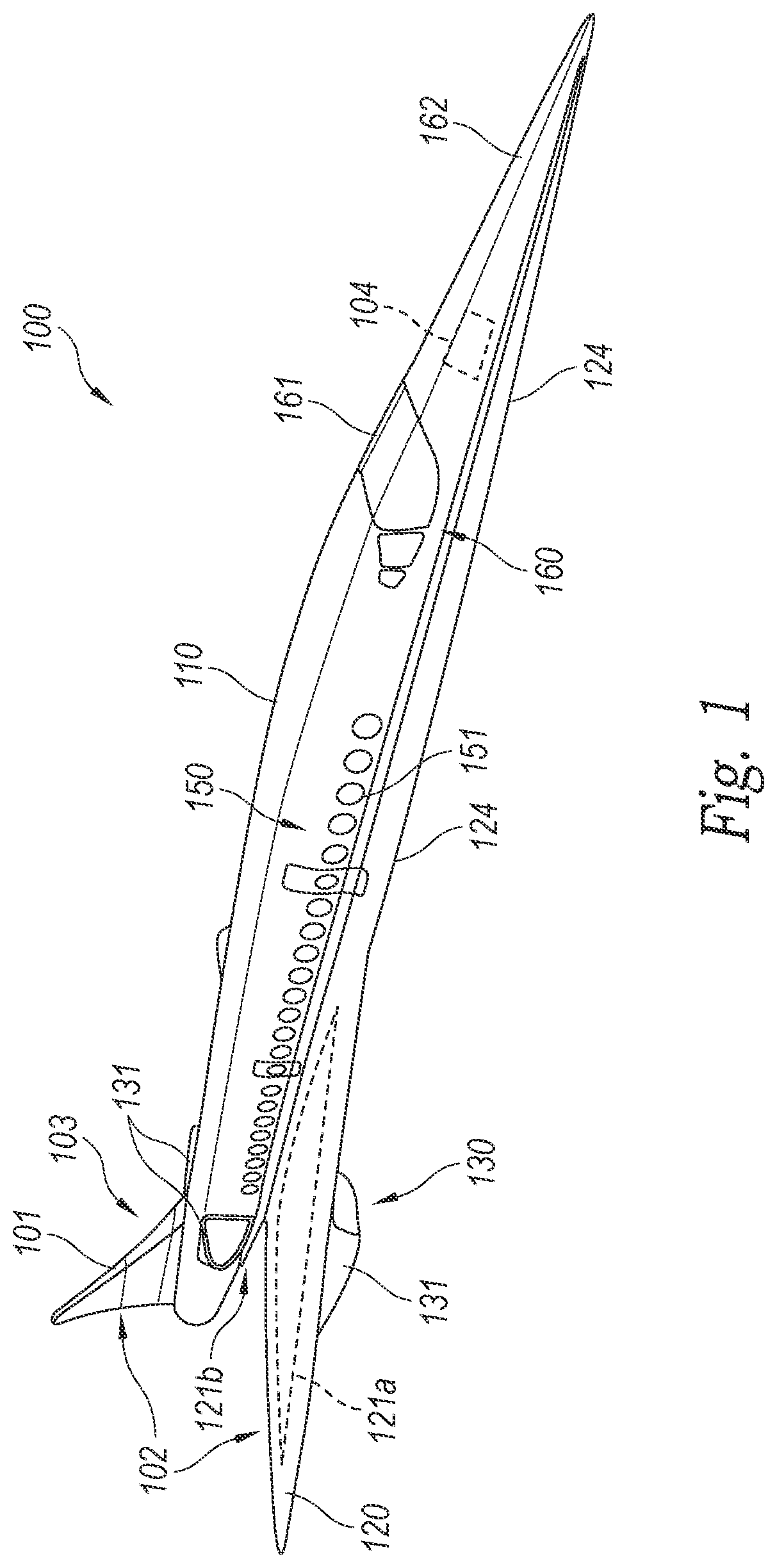 Patent US12583581 — Commercial supersonic aircraft and associated systems and methods — Figure 1