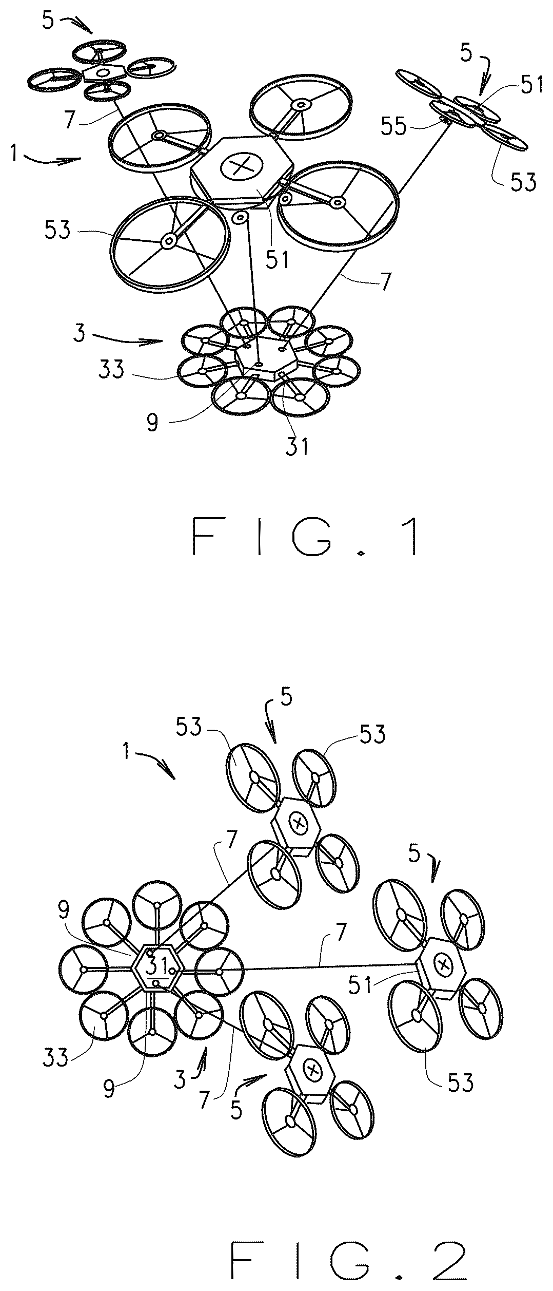 Patent US12583582 Figure 1 – VTOL transport clusters