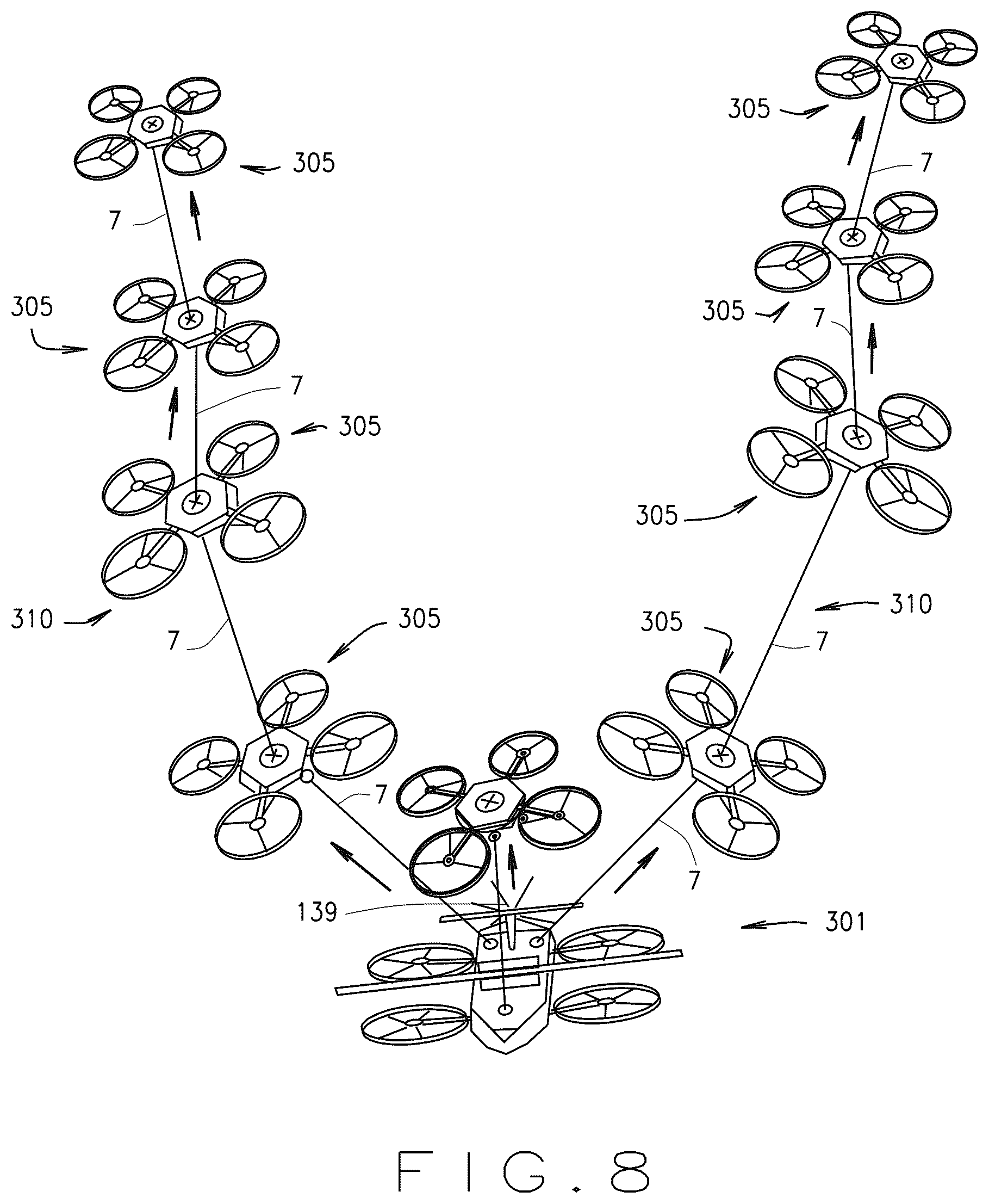Patent US12583582 Figure 4 – VTOL transport clusters