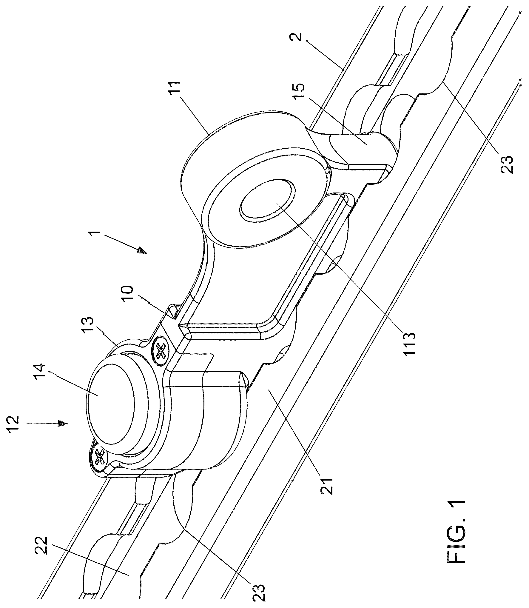 Patent US12583589 — Lockable mounting fitting — Figure 1