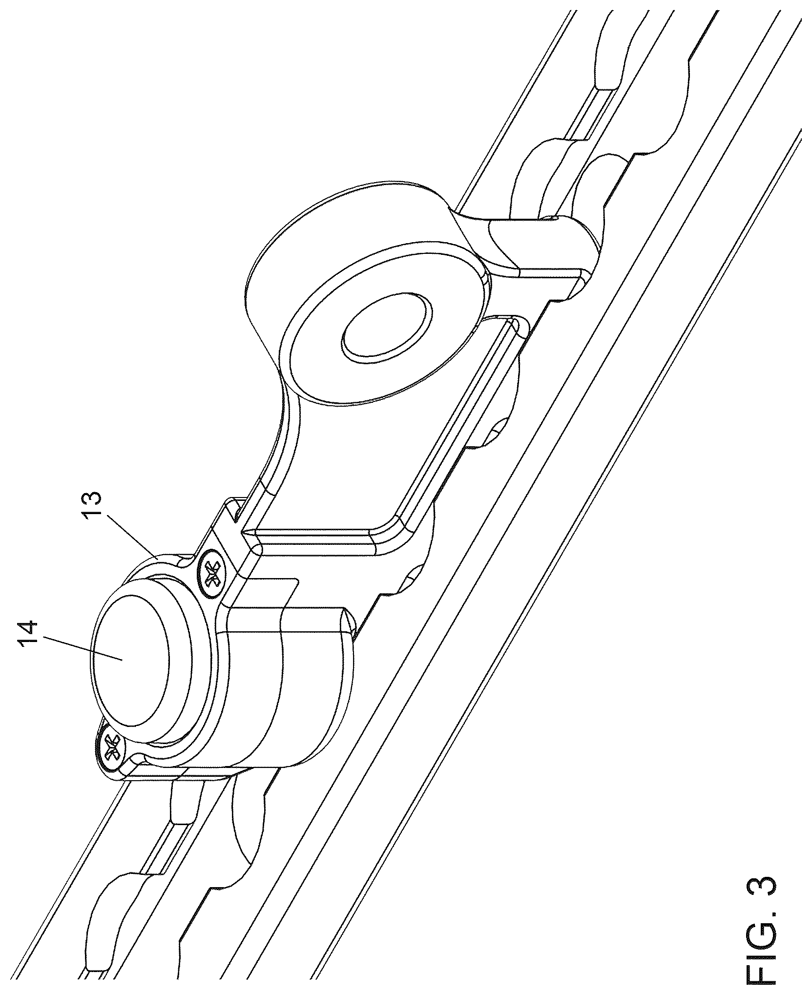 Patent US12583589 Figure 3 – Lockable mounting fitting