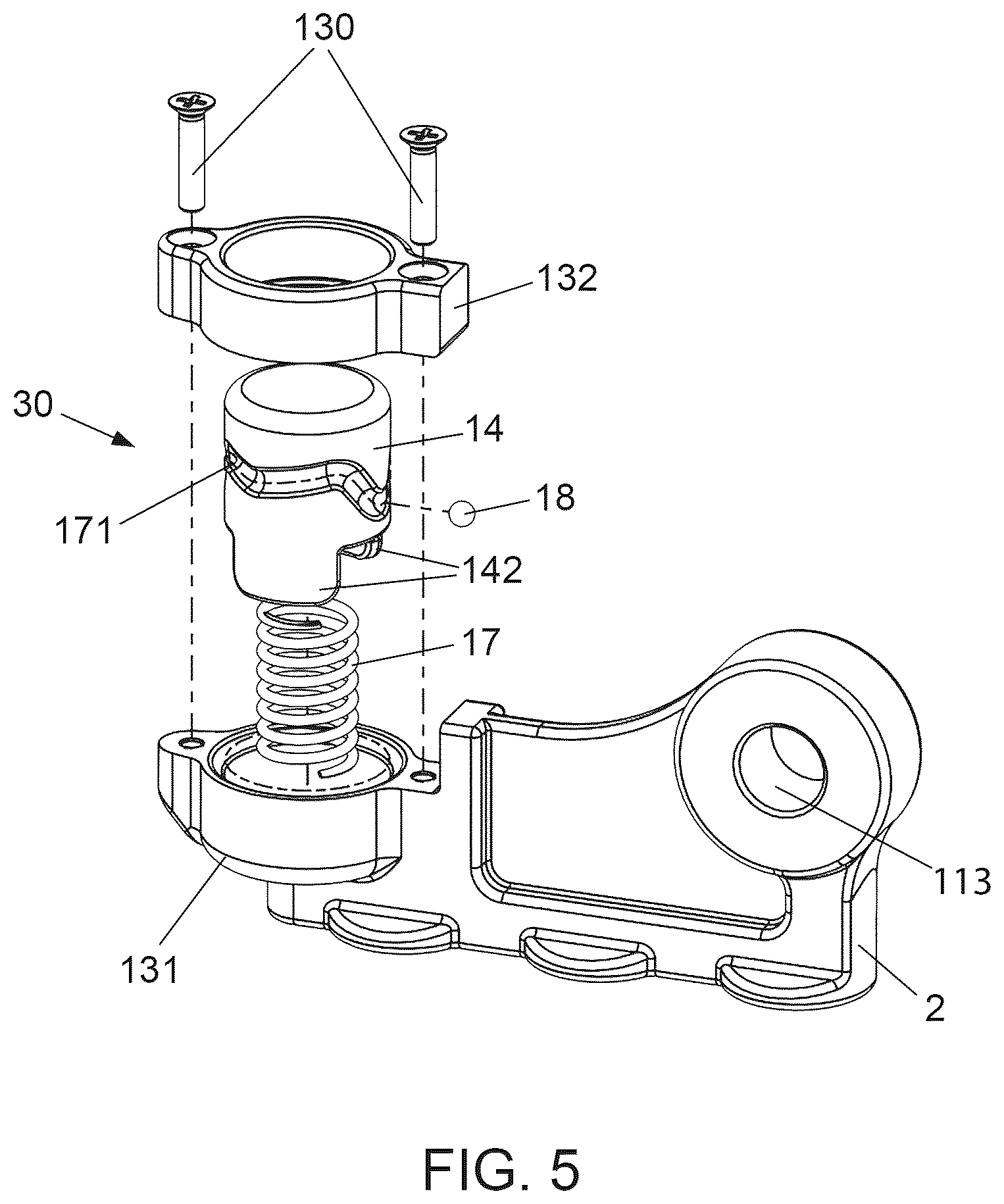 Patent US12583589 Figure 5 – Lockable mounting fitting