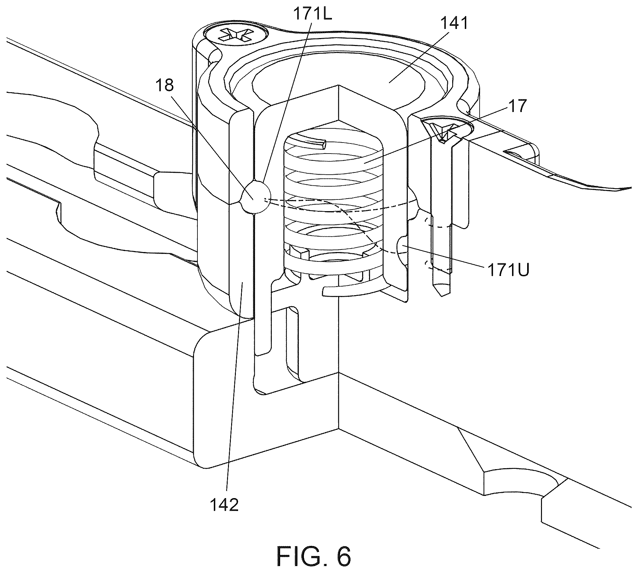 Patent US12583589 Figure 6 – Lockable mounting fitting
