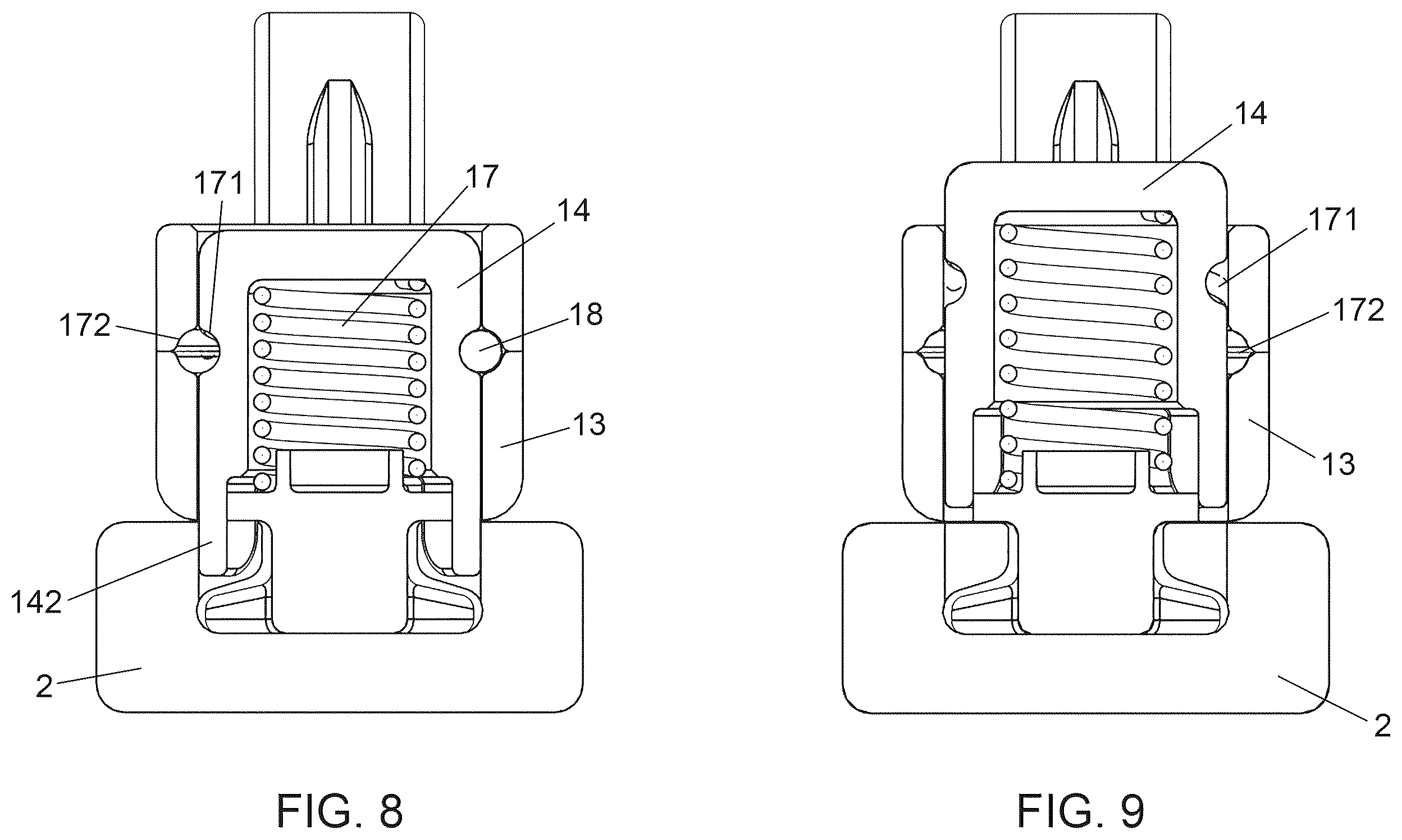Patent US12583589 Figure 8 – Lockable mounting fitting