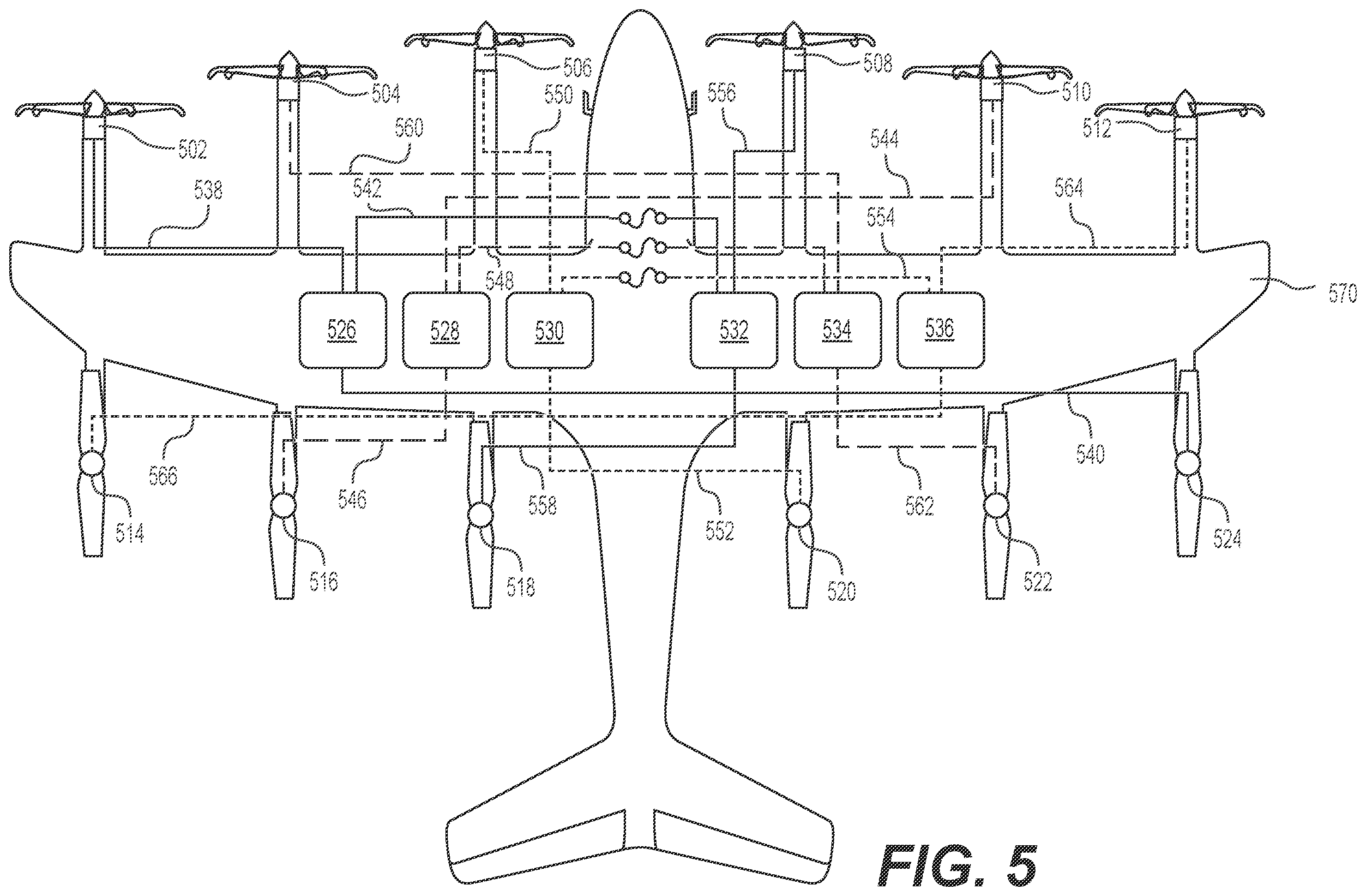 Patent US12583593 Figure 5 – Systems and methods for oil maintenance in gearboxes for eVTOL aircraft