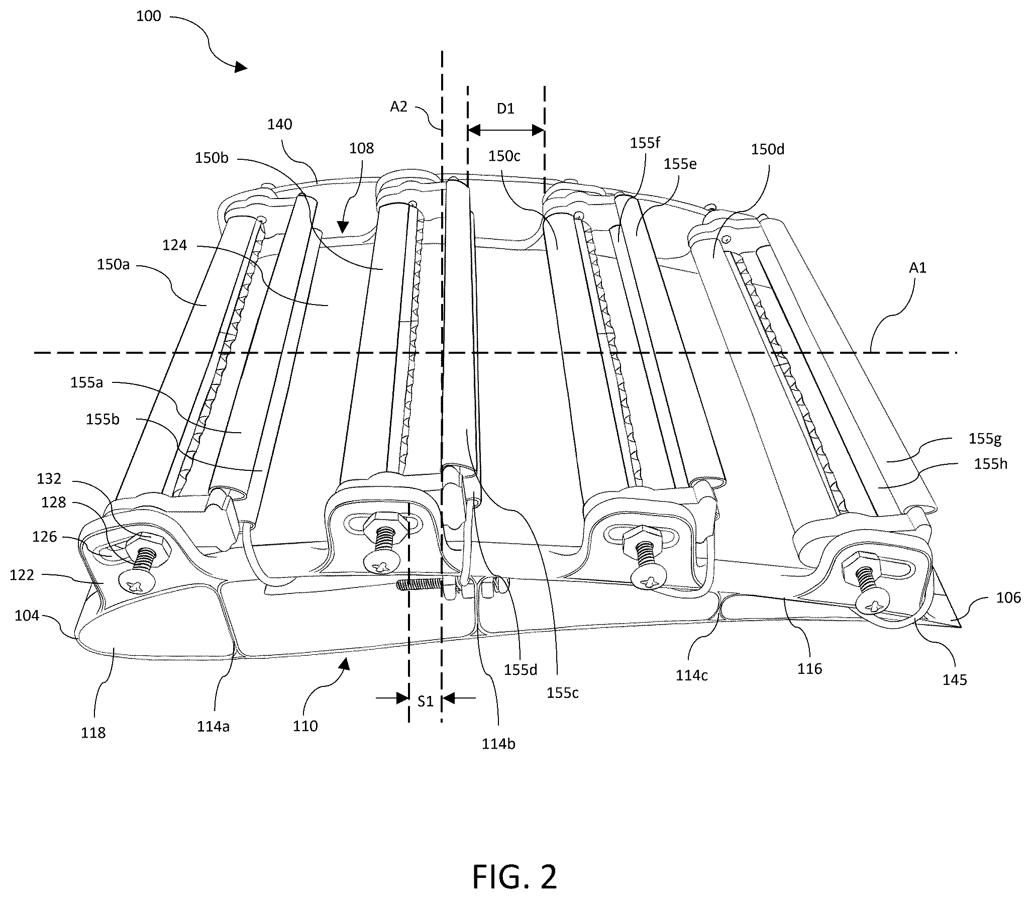 Patent US12583595 Figure 2 – Wing-mounted multi-stage ionic thruster