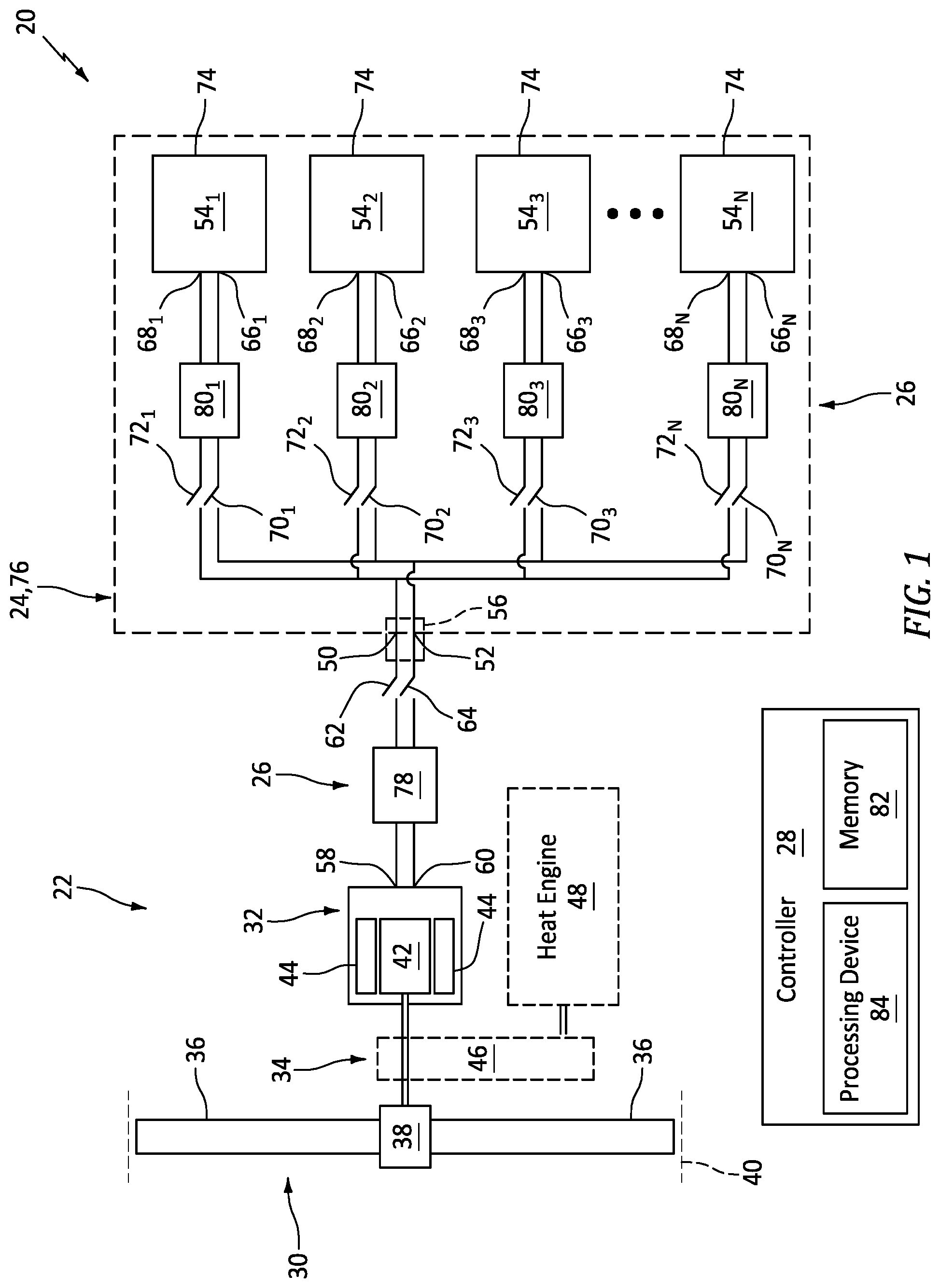 Patent US12583597 Figure 1 – Monitoring operability of electrical parameter sensors for aircraft system