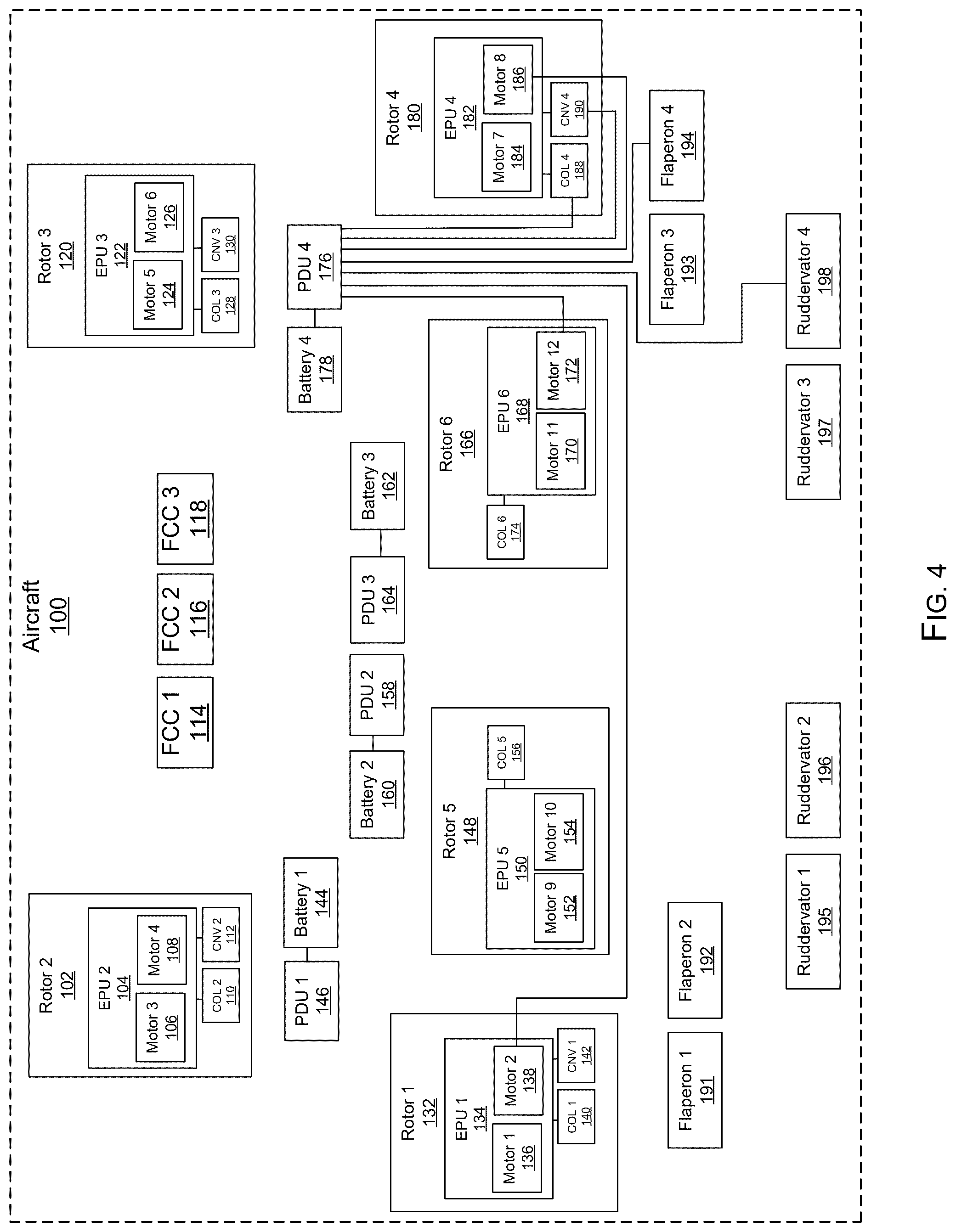 Patent US12583598 Figure 4 – Power distribution system and method for an aircraft